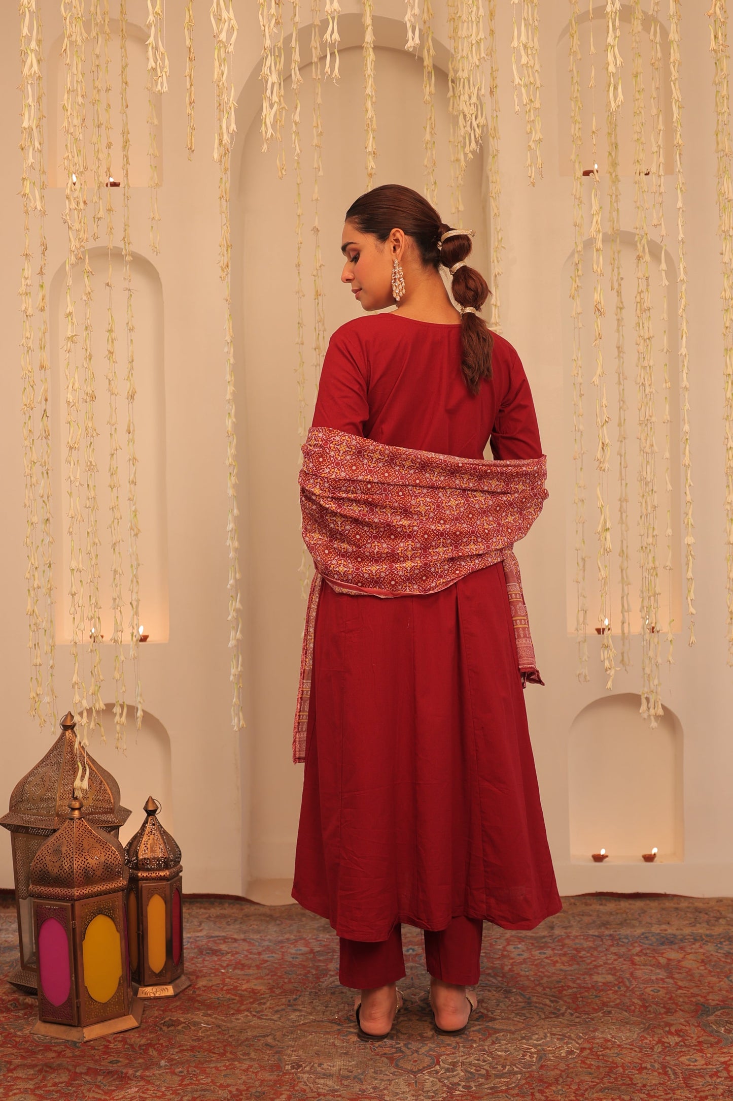 Nazaakat Mehfil Cherry Red Anarkali Set