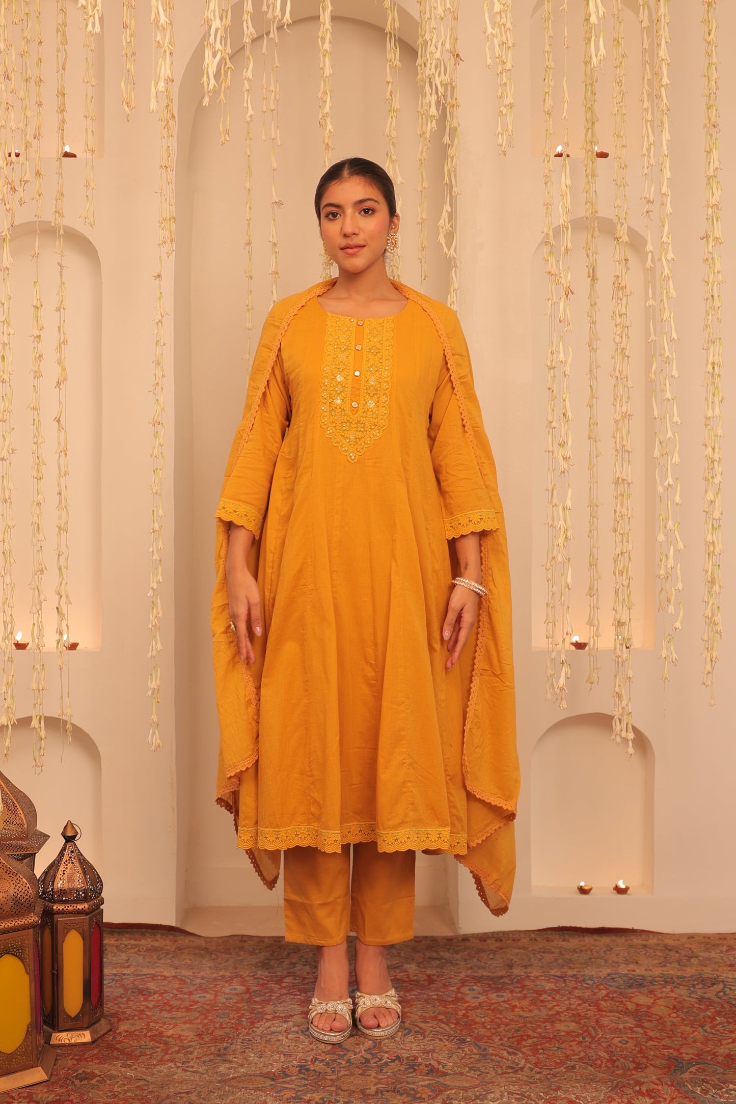 Nazaakat Mehfil Mustard Yellow Anarkali Set