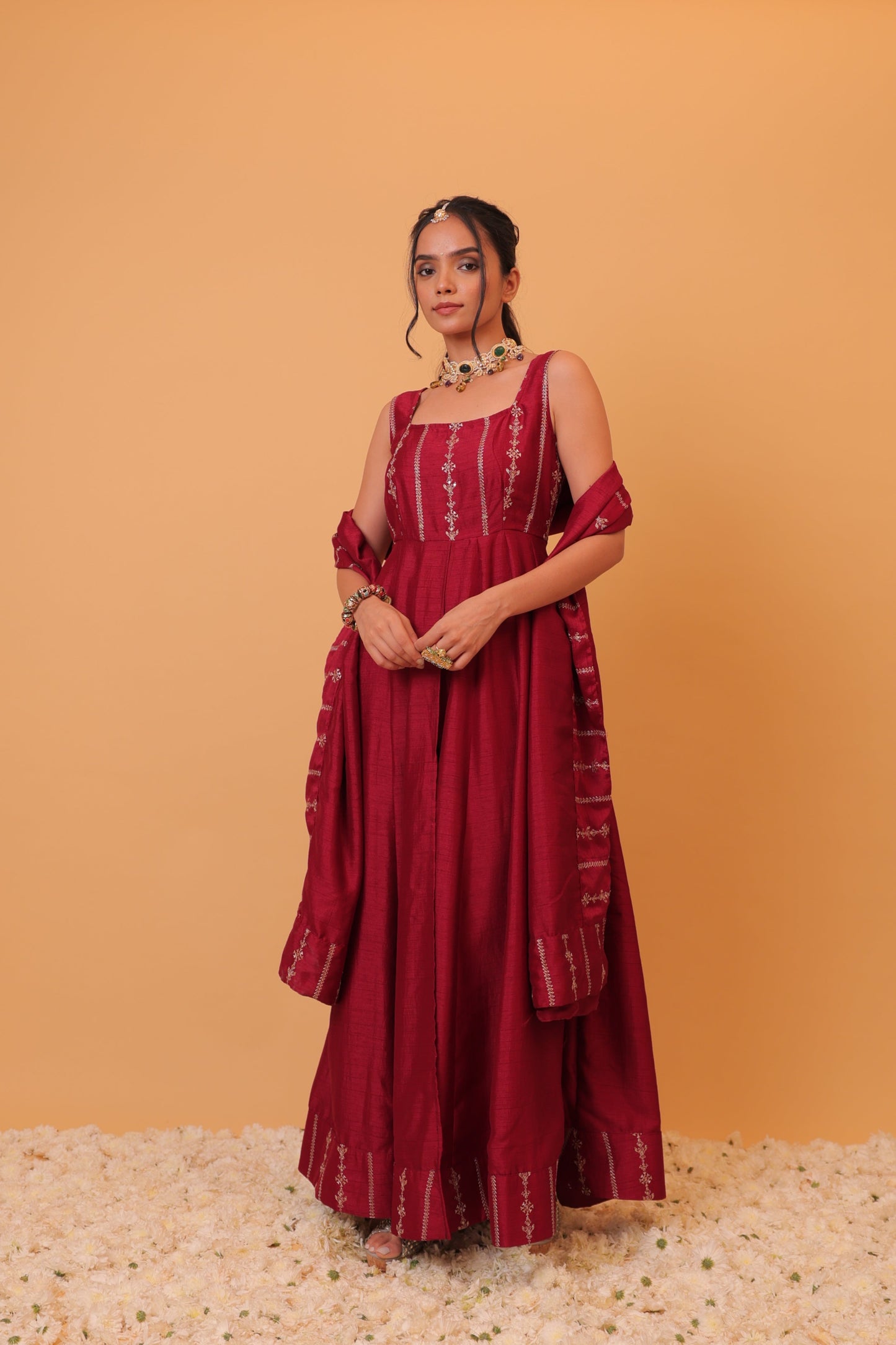 Nazaakat Mehfil Wine Anarkali Set
