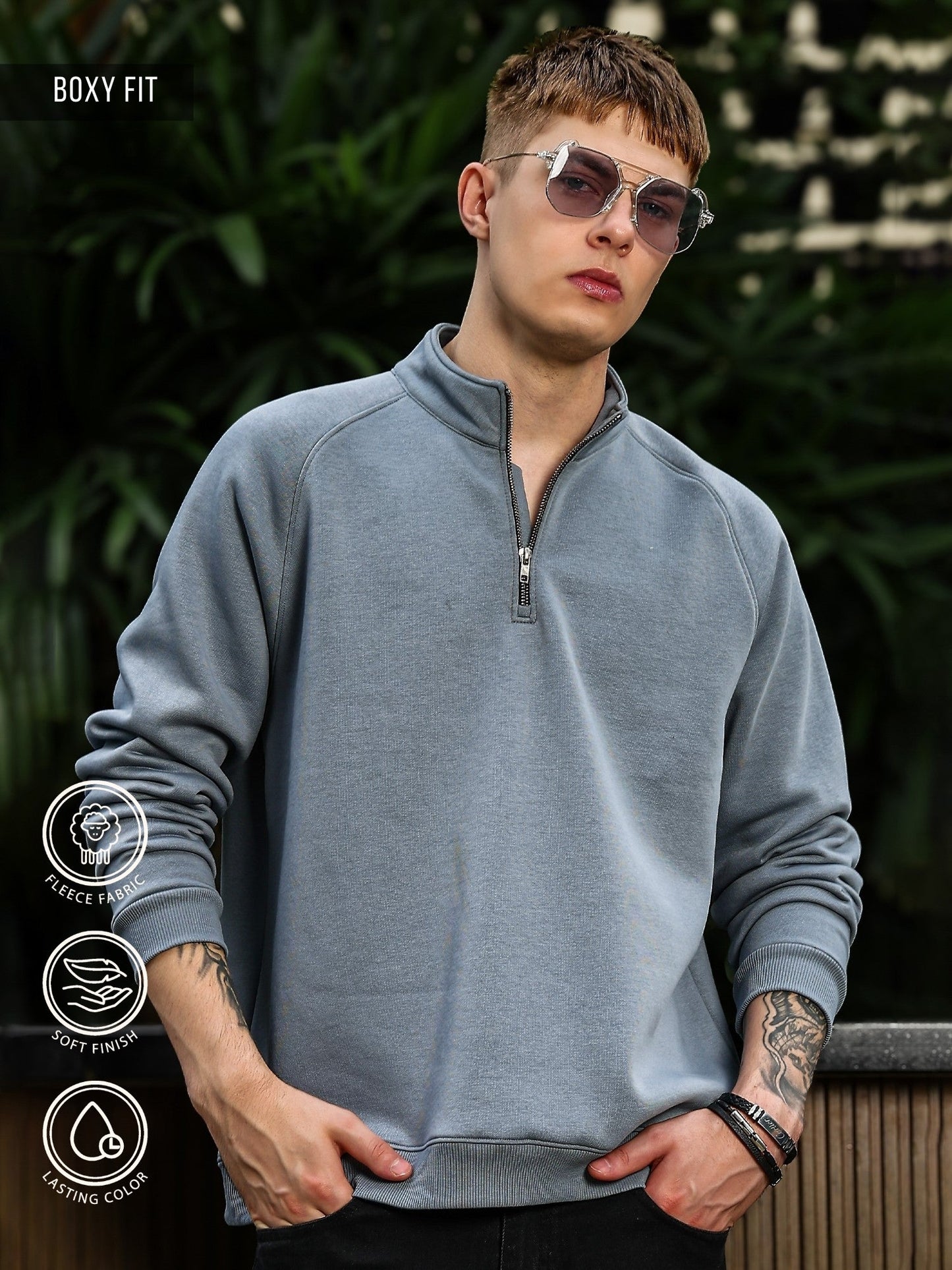 Solid Light Grey Sweatshirt