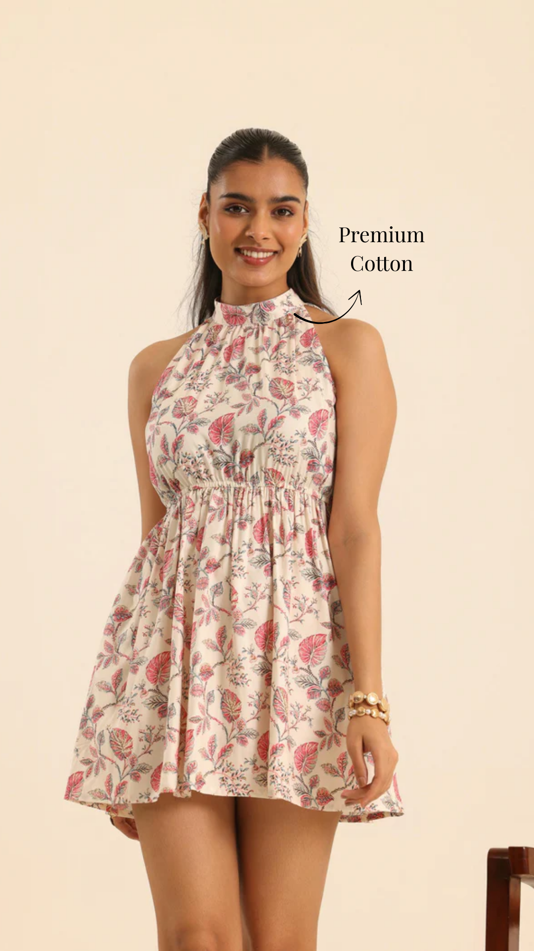 Nazaakat Rose Latte Flirt Dress