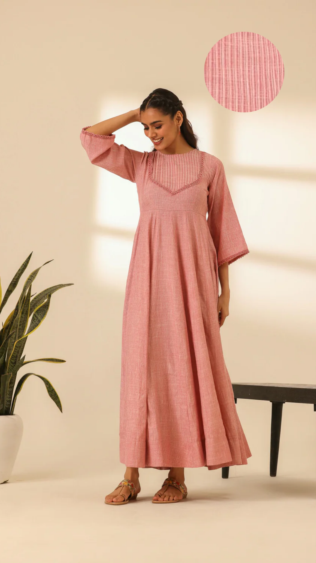 Nazaakat Pink Plush Anarkali Dress