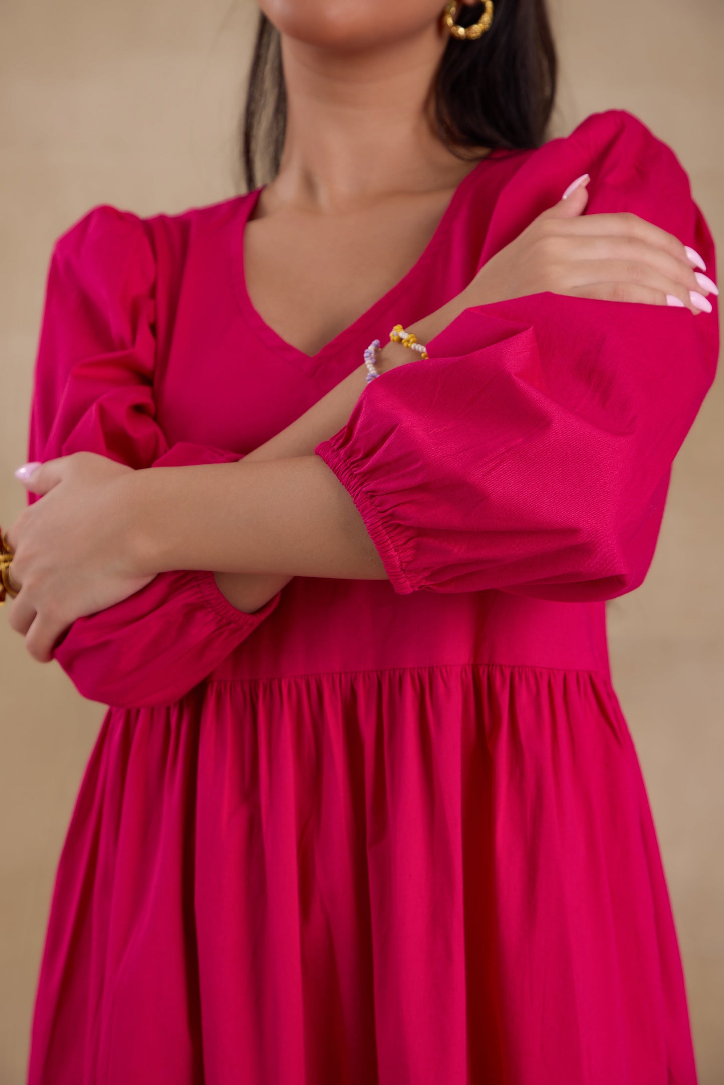Nazaakat Essentials Fuchsia Flared Long Dress