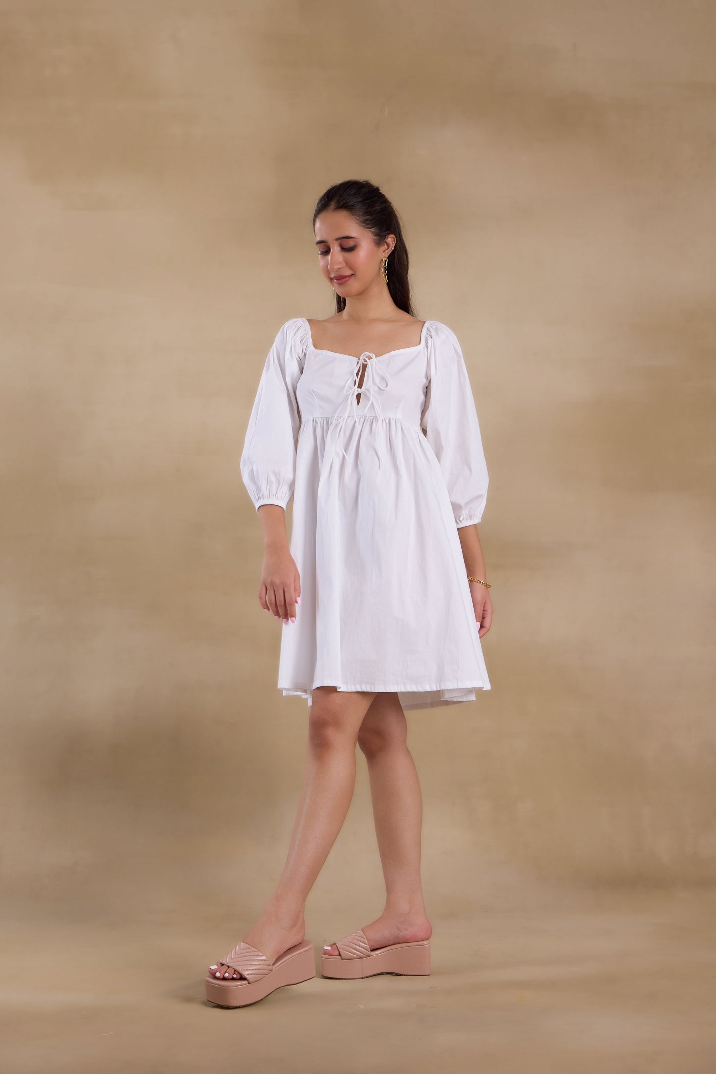 Nazaakat Essentials White Vacay Dress