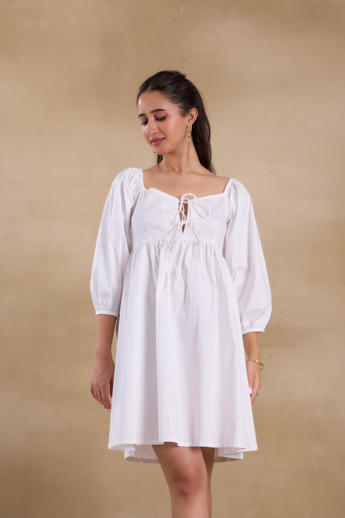 Nazaakat Essentials White Vacay Dress