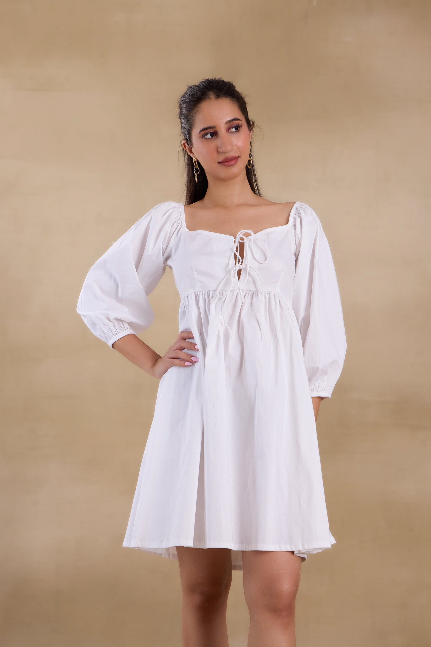 Nazaakat Essentials White Vacay Dress