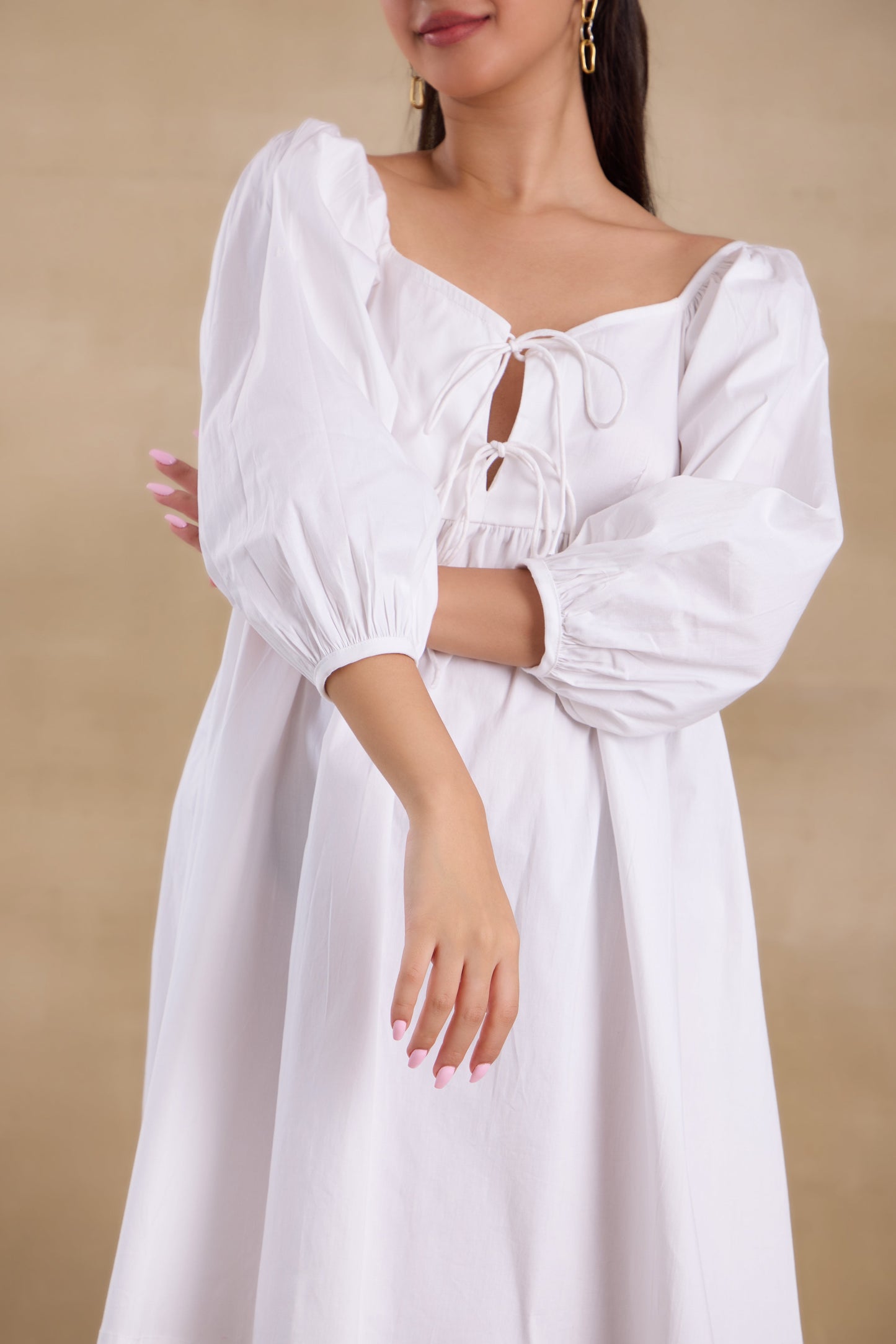 Nazaakat Essentials White Vacay Dress