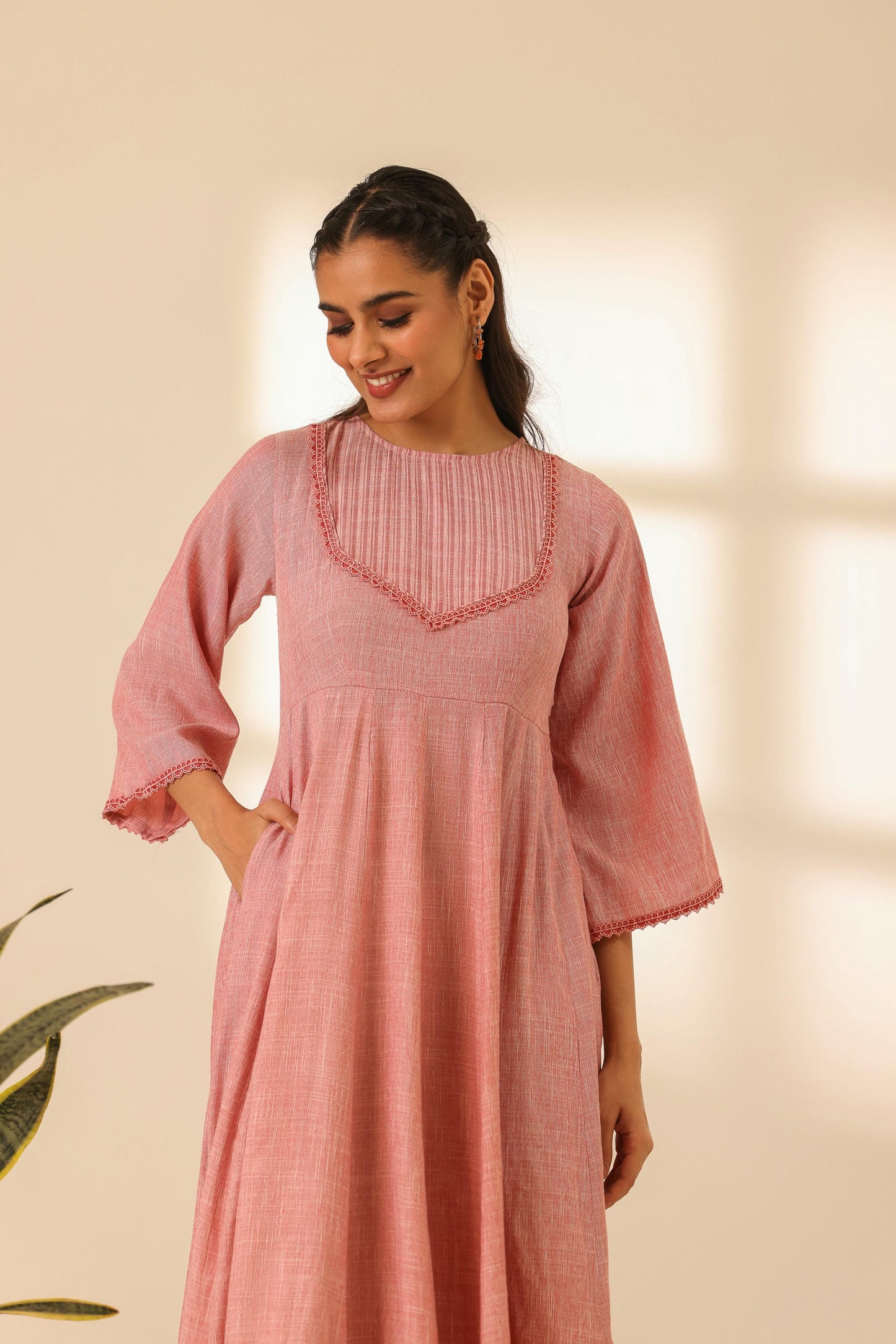Nazaakat Pink Plush Anarkali Dress