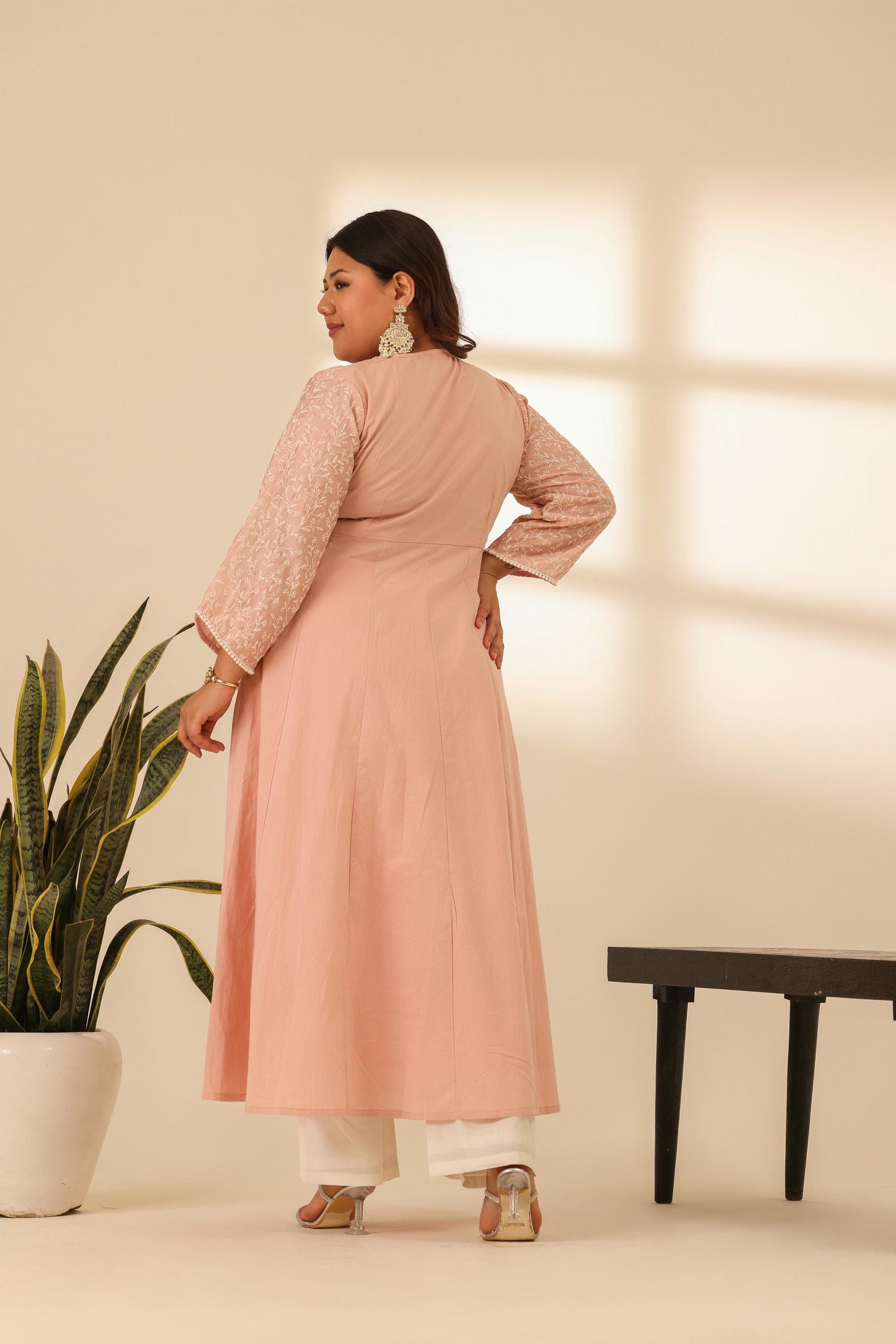 Rangrez Petal Pink Embroidered Anarkali