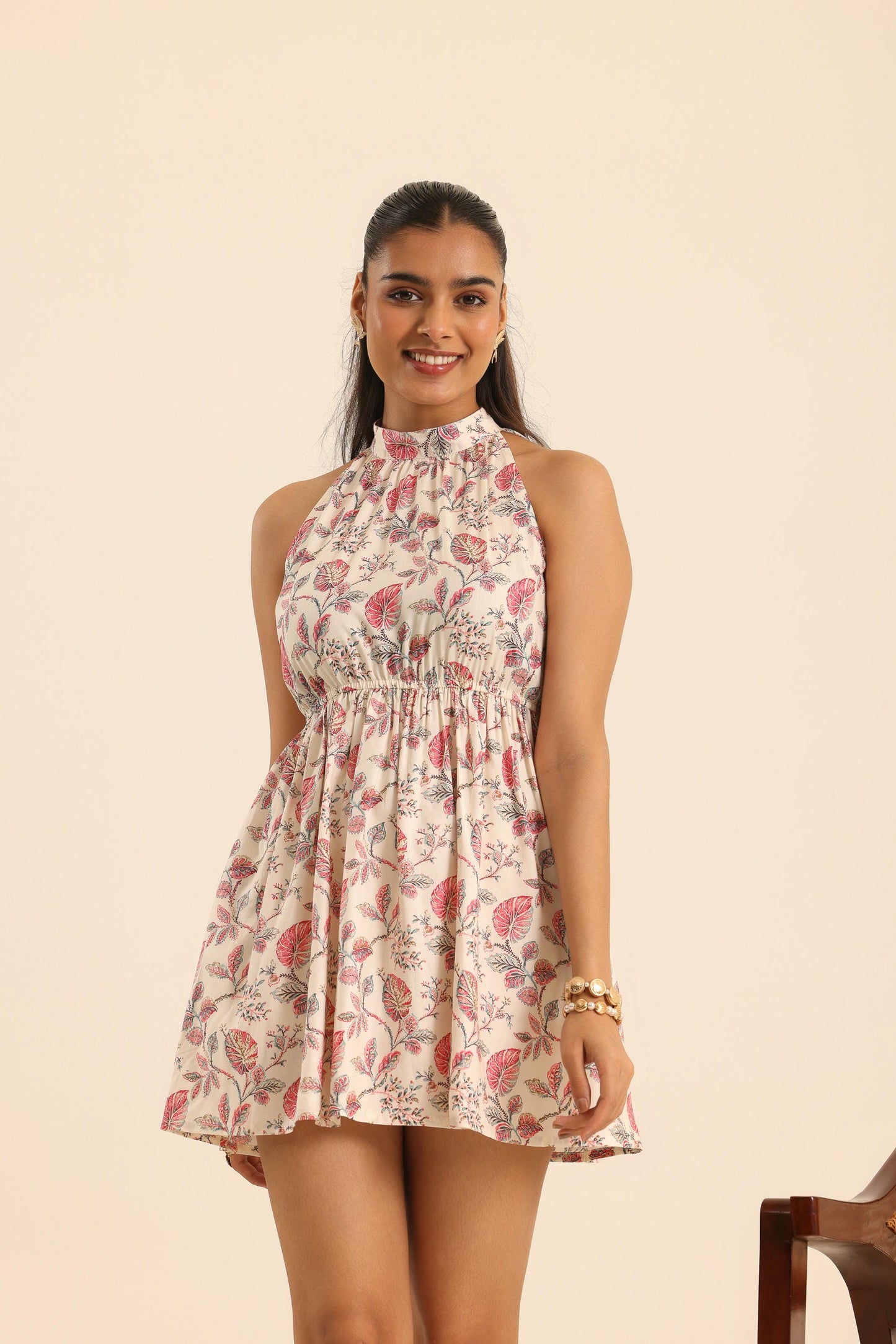 Nazaakat Rose Latte Flirt Dress