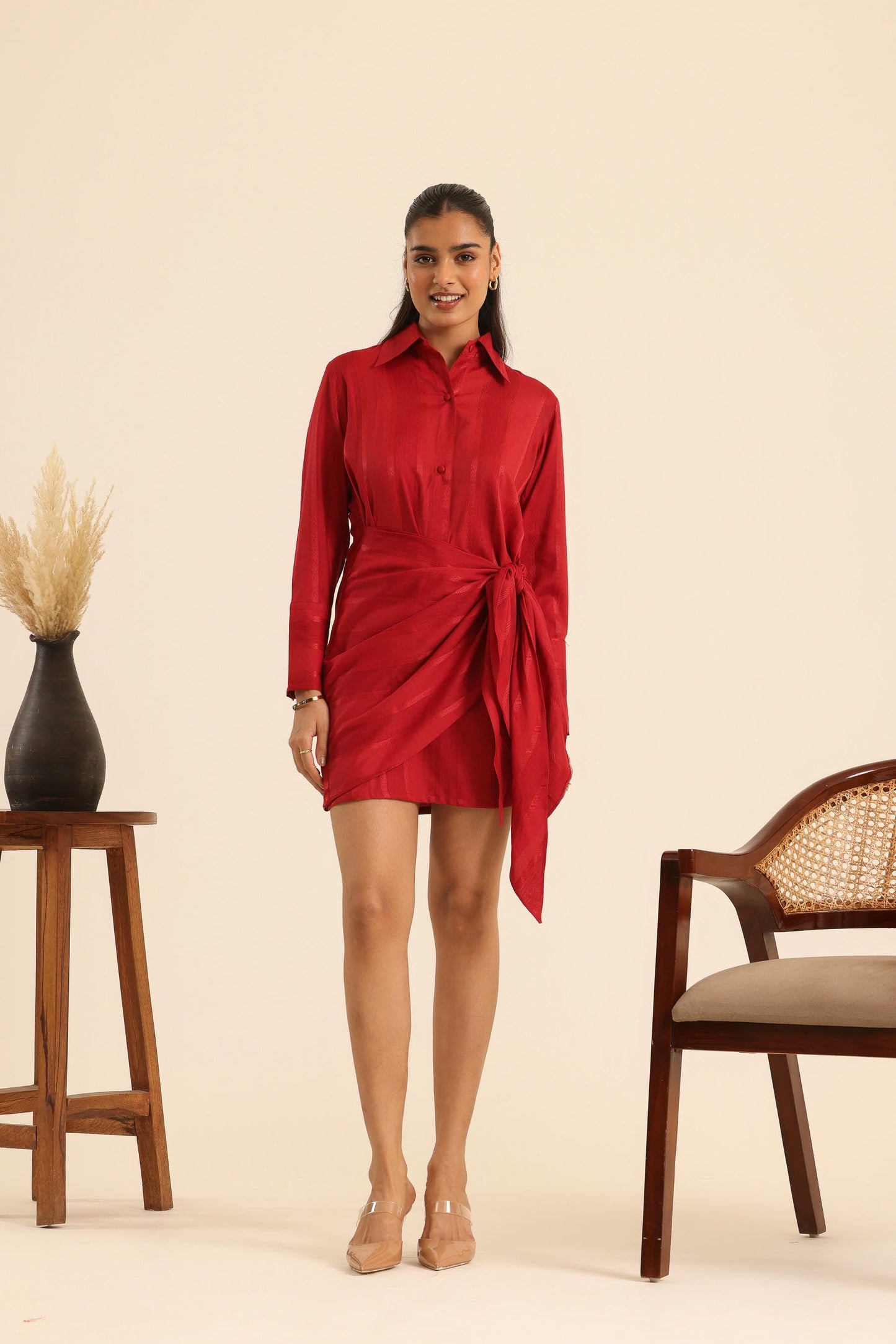 Nazaakat Cherry Charm Wrap Dress