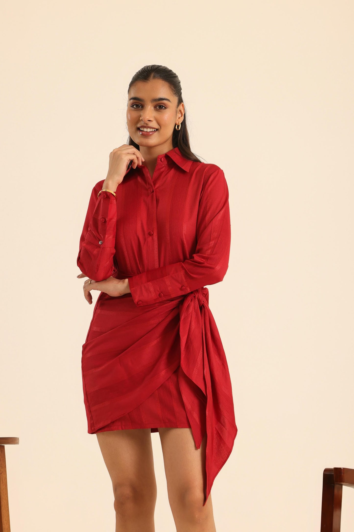 Nazaakat Cherry Charm Wrap Dress
