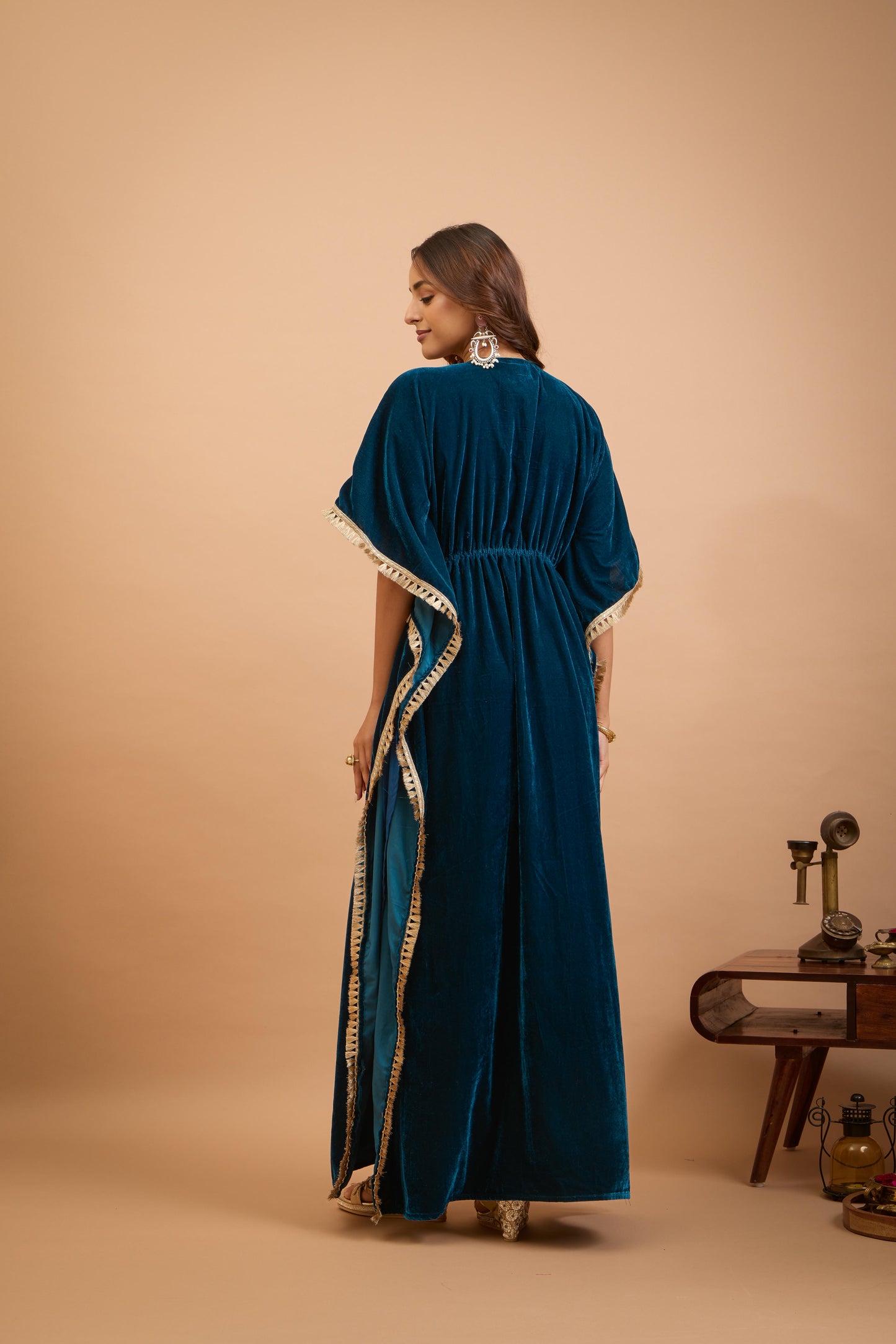 Nazaakat Jugni Bahamas Blue Velvet Bohemian Kaftan