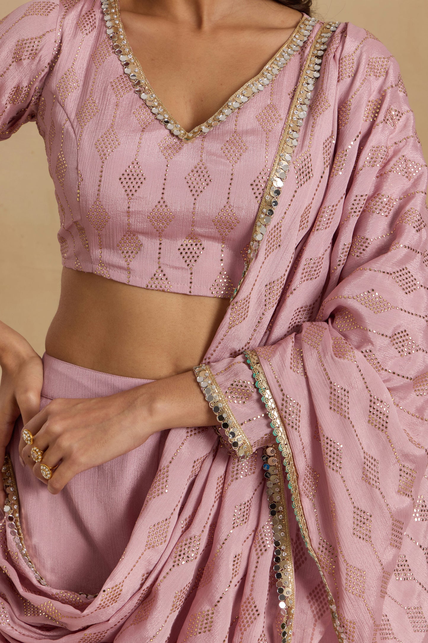 Nazaakat Heer Lilac Ready To Wear Pant Sari Set