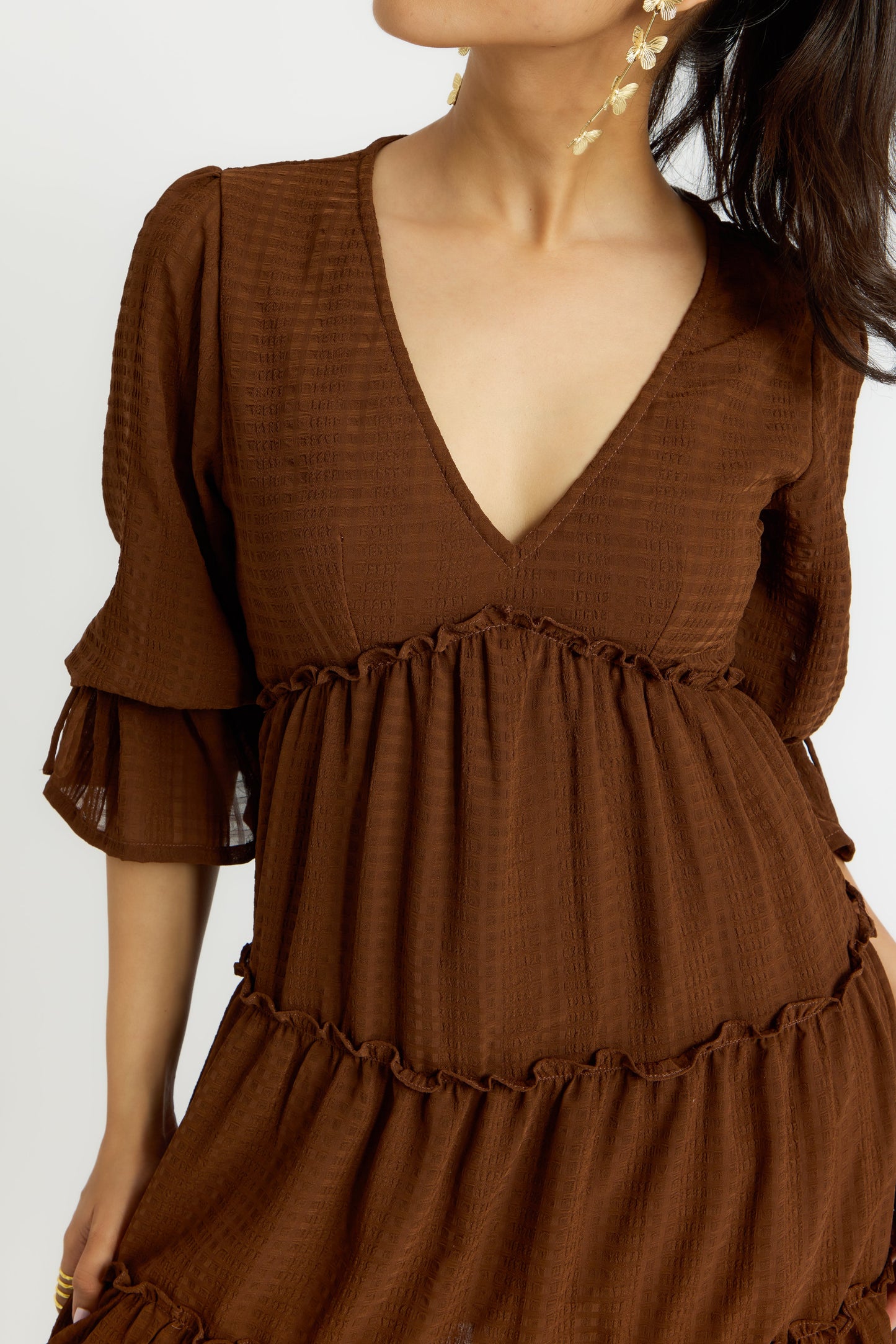 Nazaakat Cairo Short Tiered Dress