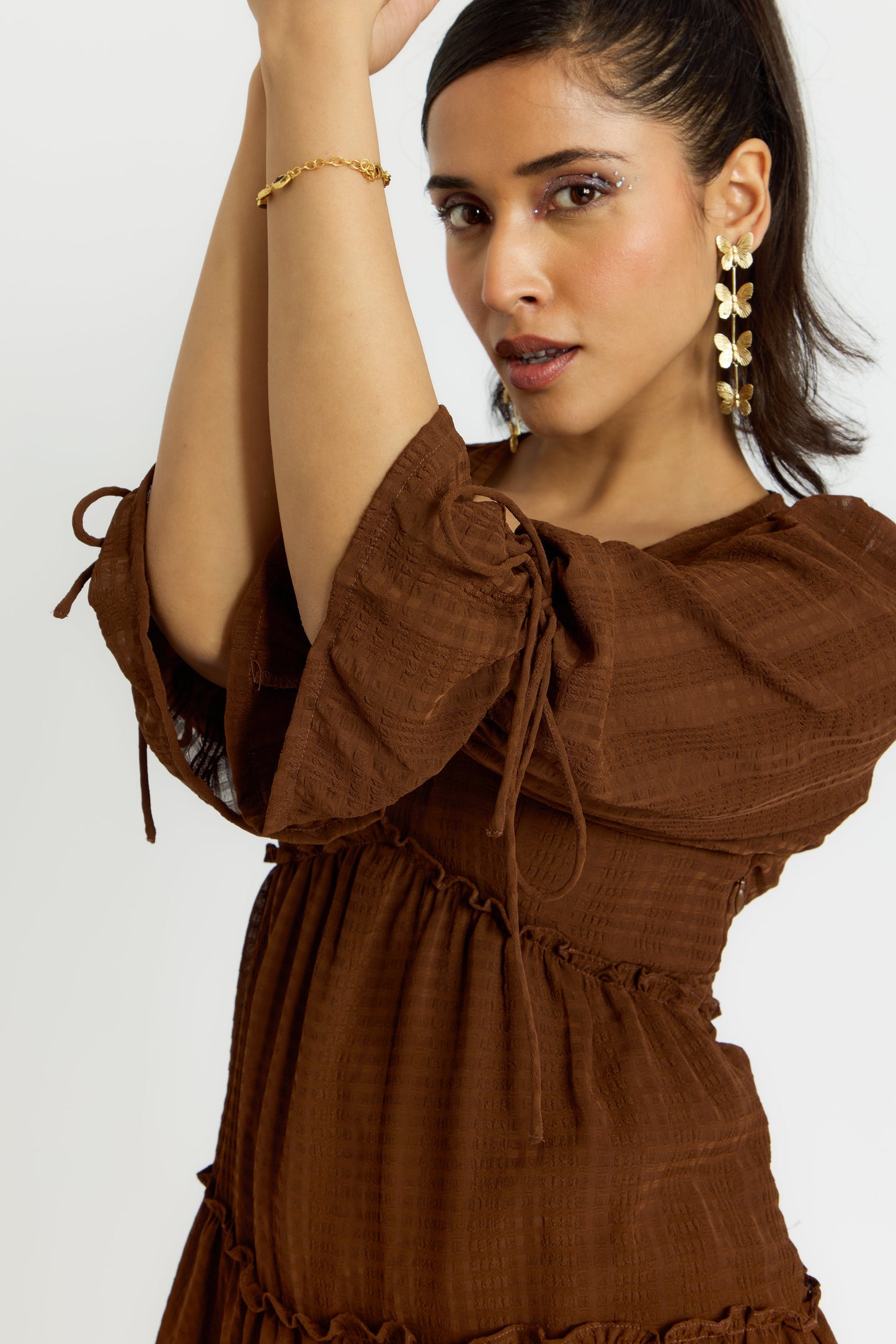 Nazaakat Cairo Short Tiered Dress