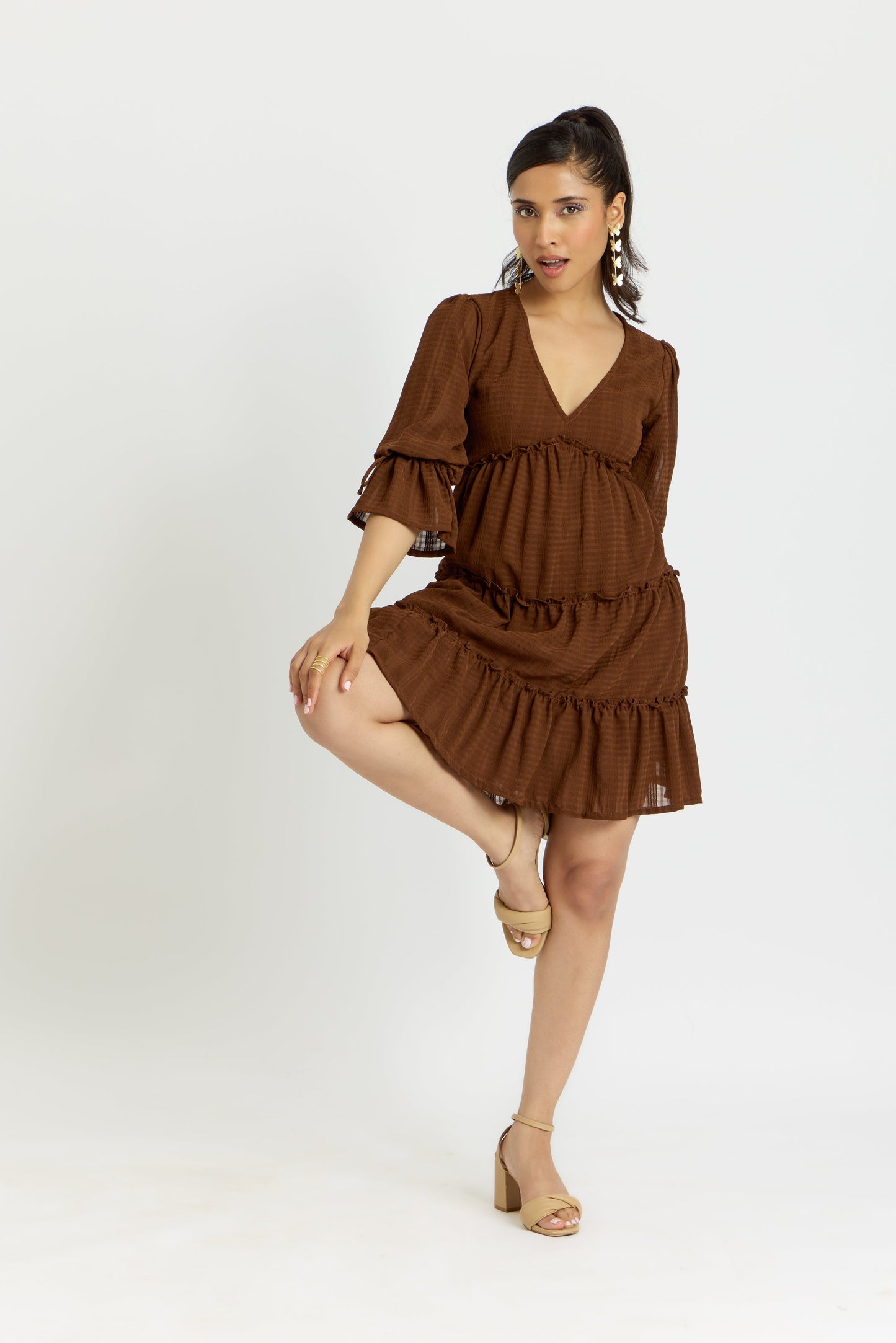 Nazaakat Cairo Short Tiered Dress