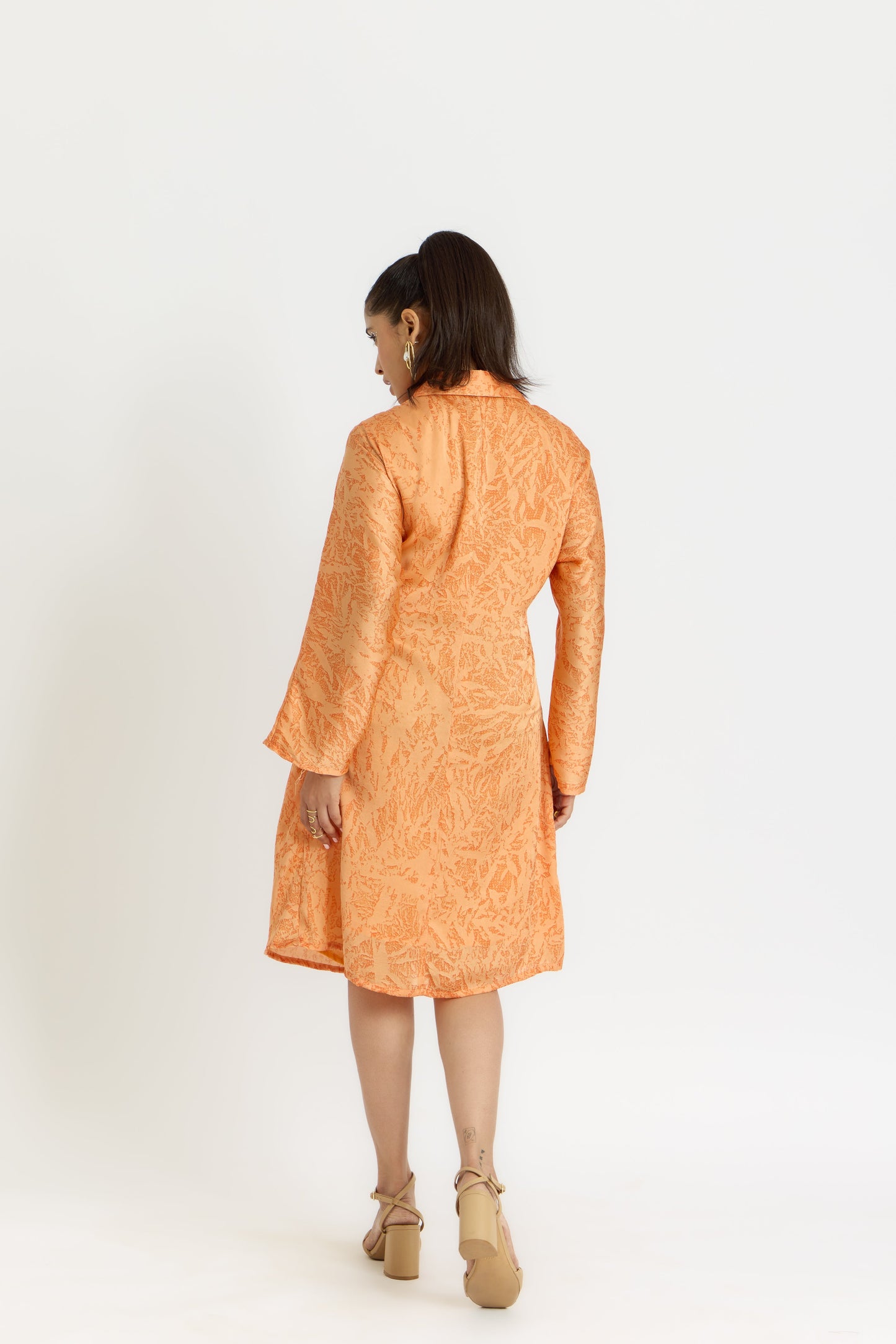 Nazaakat Cairo Peach Love Front Knot Dress