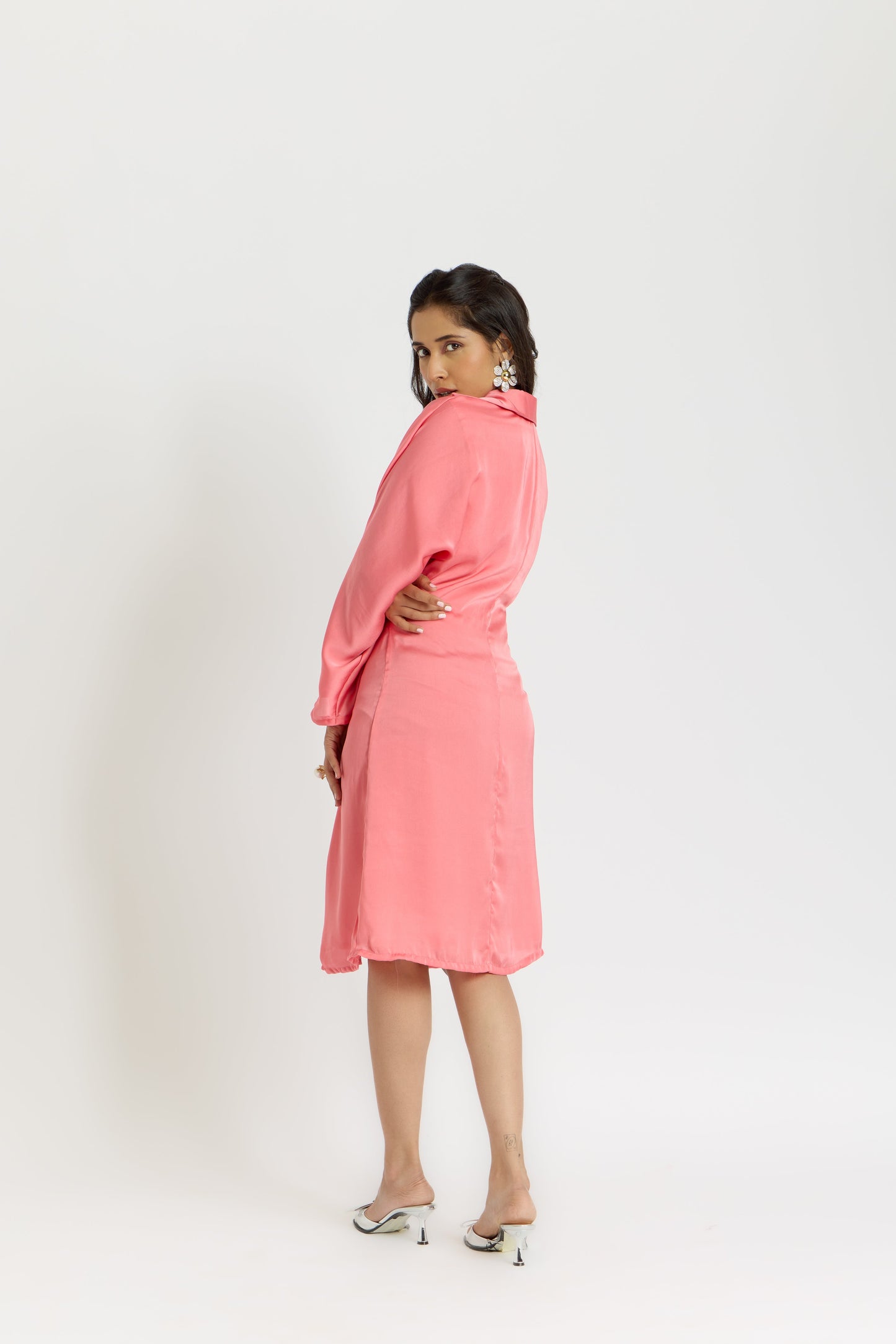 Nazaakat Cairo Bubblegum Front Knot Dress