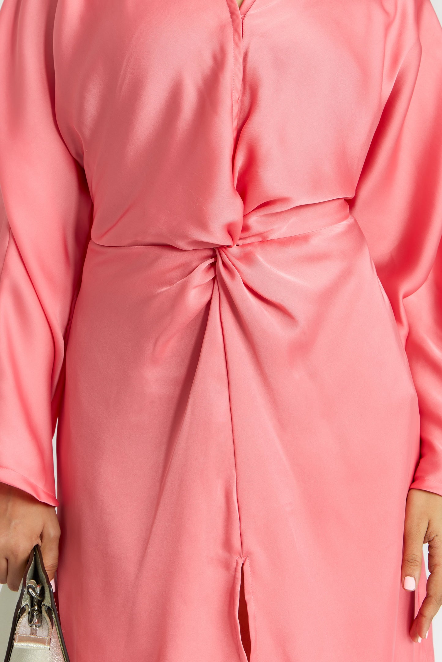 Nazaakat Cairo Bubblegum Front Knot Dress