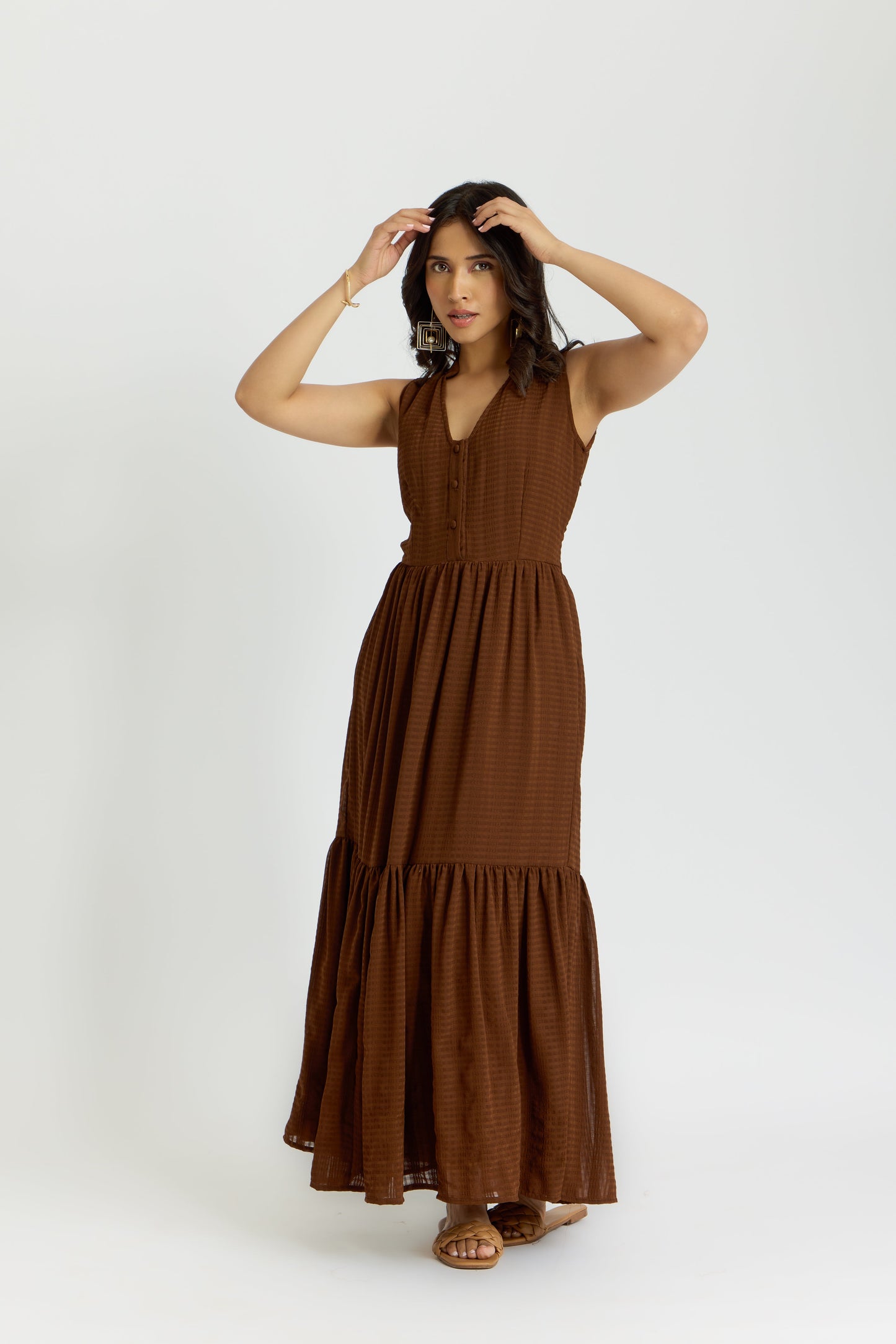 Nazaakat Cairo Mocha Long Dress