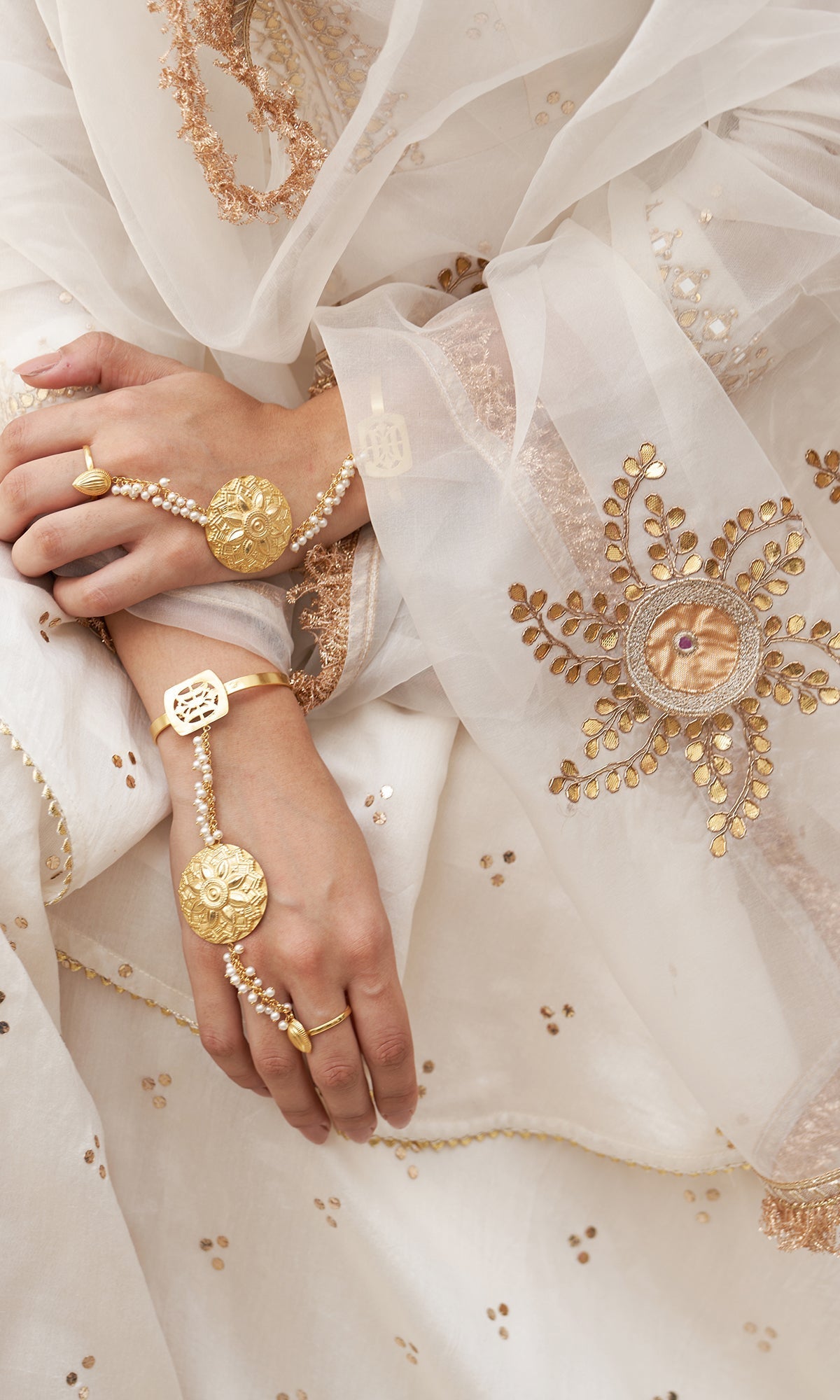 Divya Khosla Kumar in Jhilmil White Lehenga With Kurta And Dupatta Set Of 3