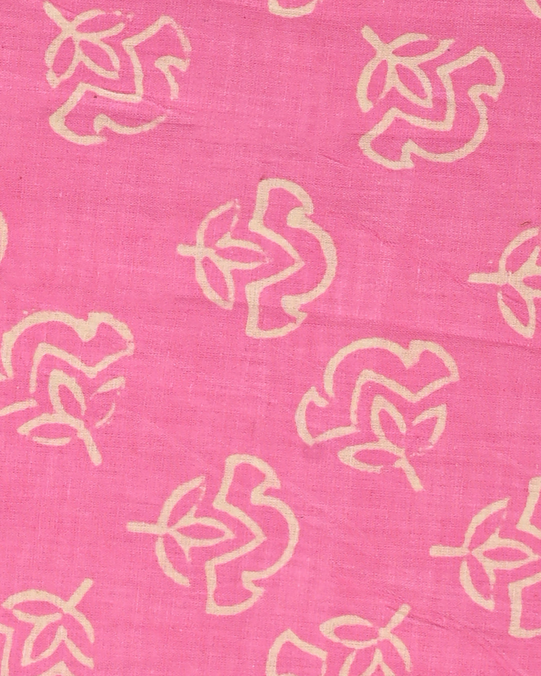 New Pink Discharge Printed Cotton Suit With Chiffon Dupatta (CFCOTCH24)