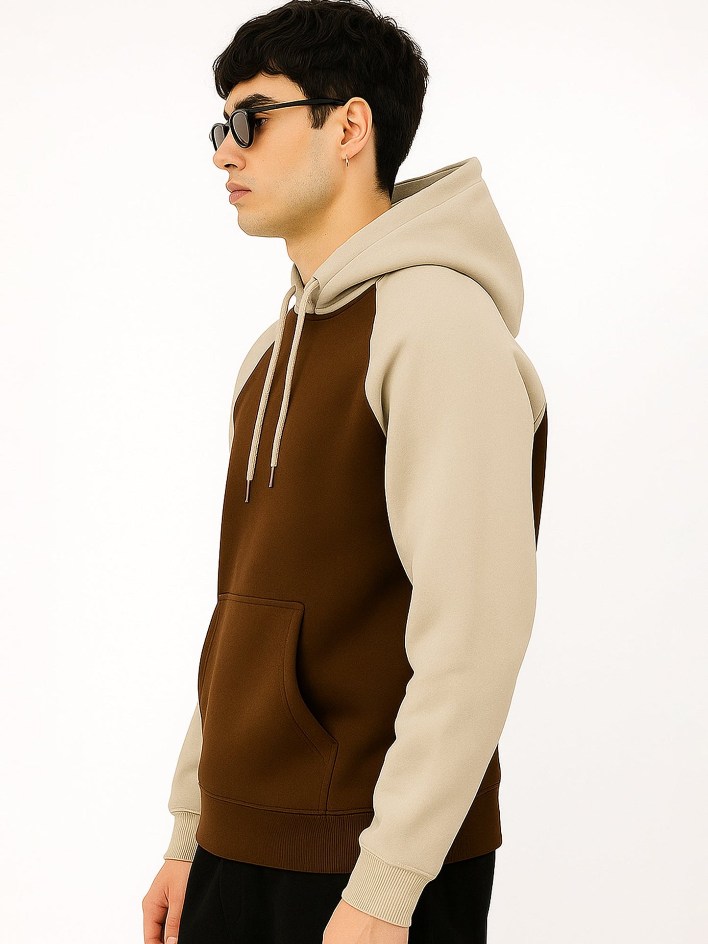Colorblock Hoodie Full Sleeve Biscuit Sweatshirt