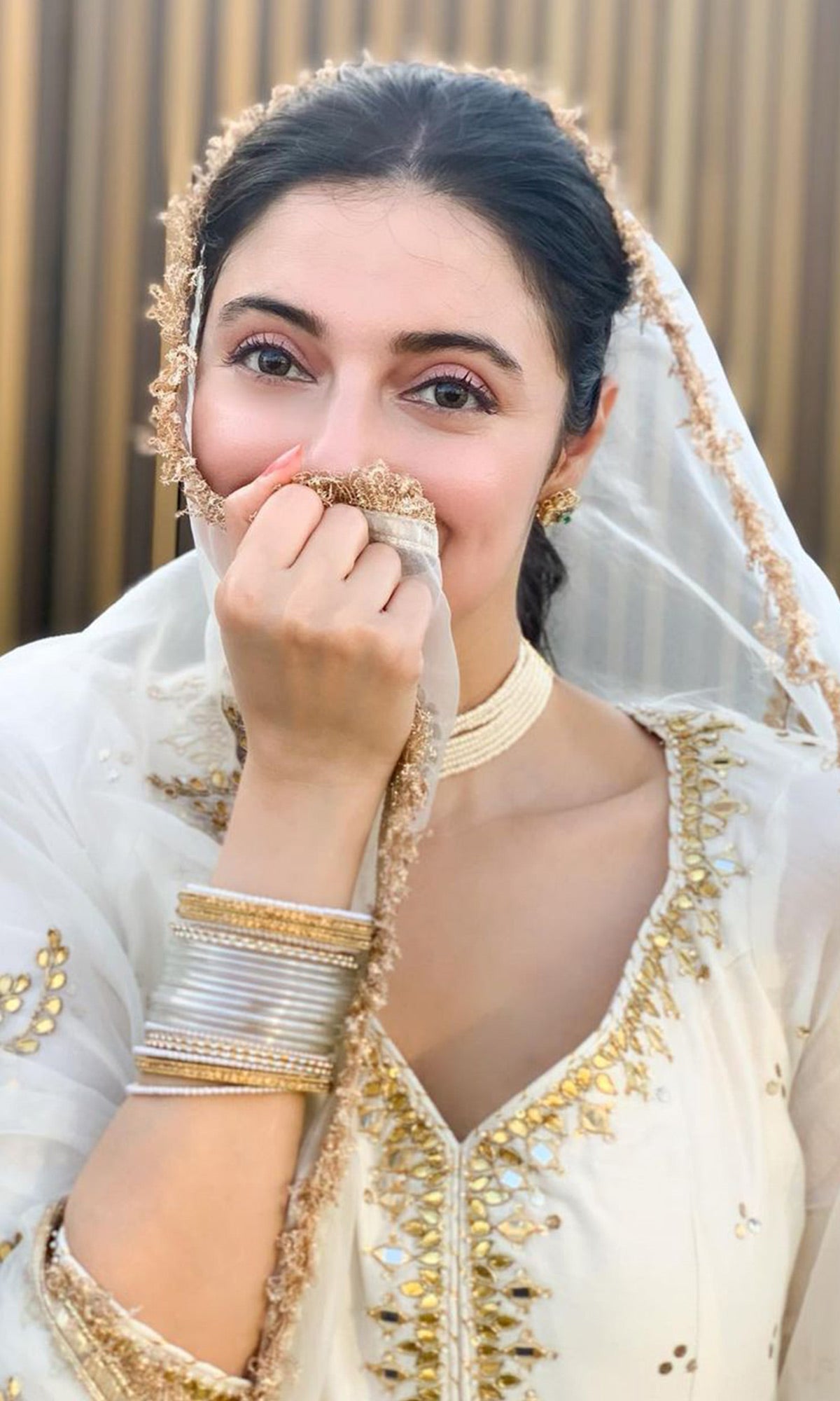 Divya Khosla Kumar in Jhilmil White Lehenga With Kurta And Dupatta Set Of 3
