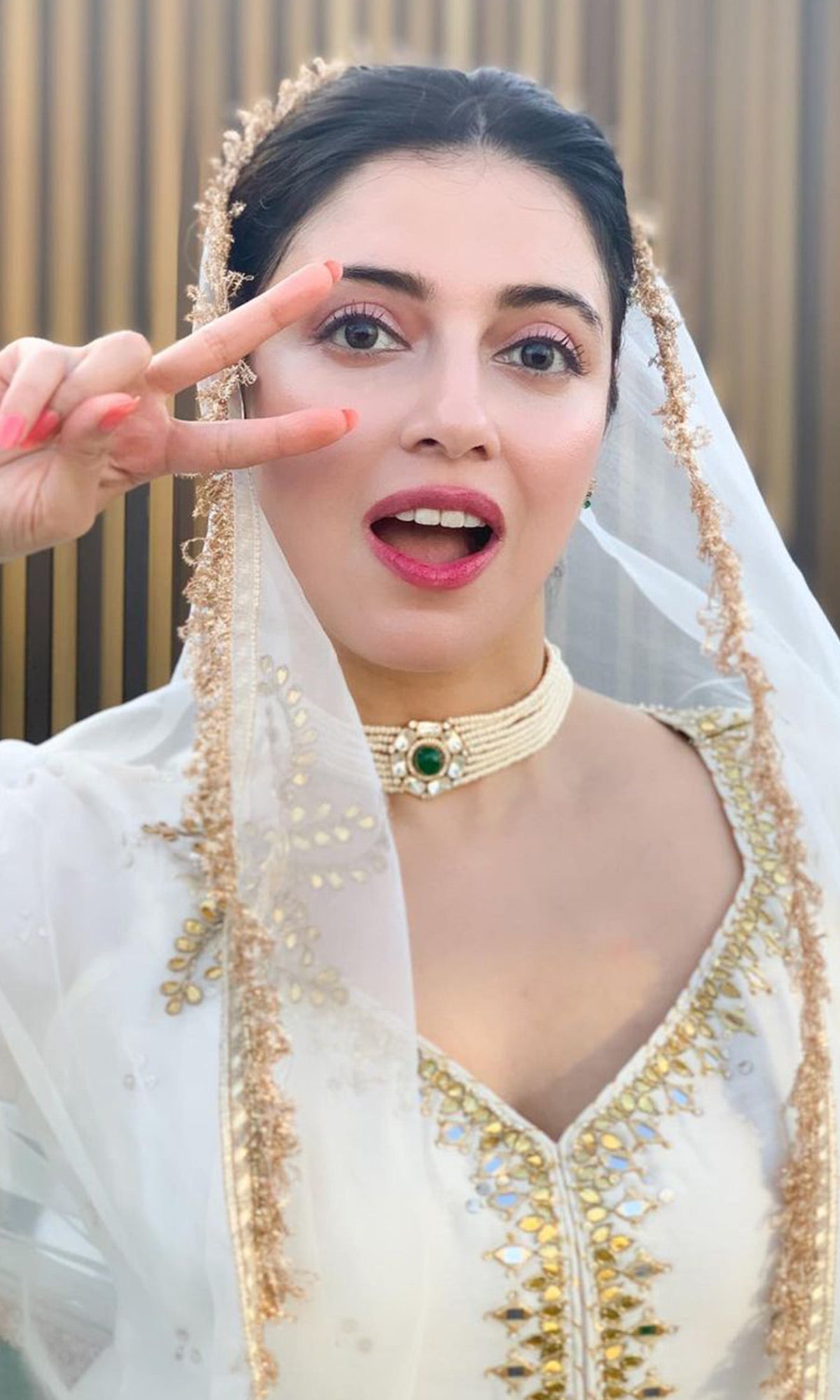 Divya Khosla Kumar in Jhilmil White Lehenga With Kurta And Dupatta Set Of 3