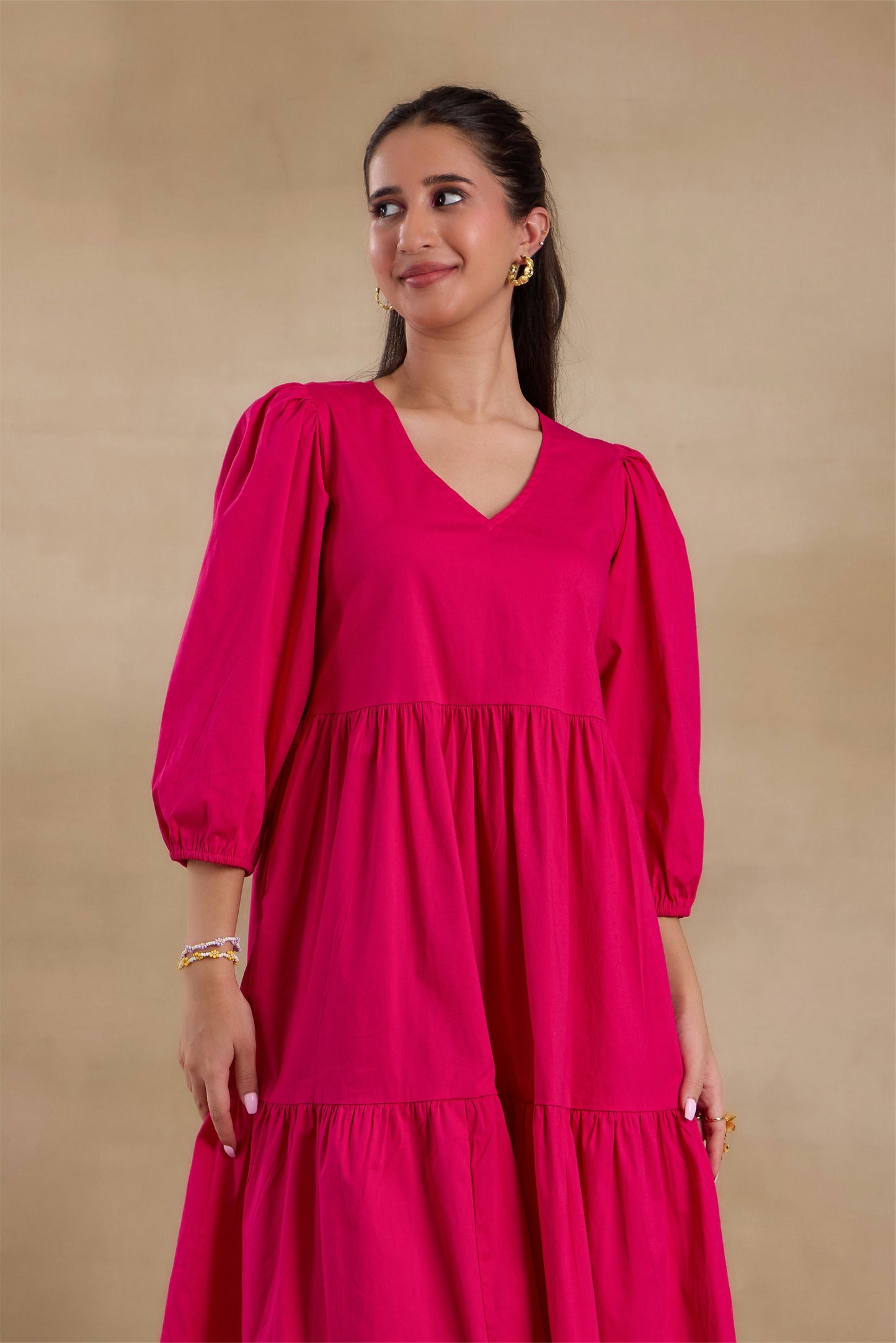 Nazaakat Essentials Fuchsia Flared Long Dress