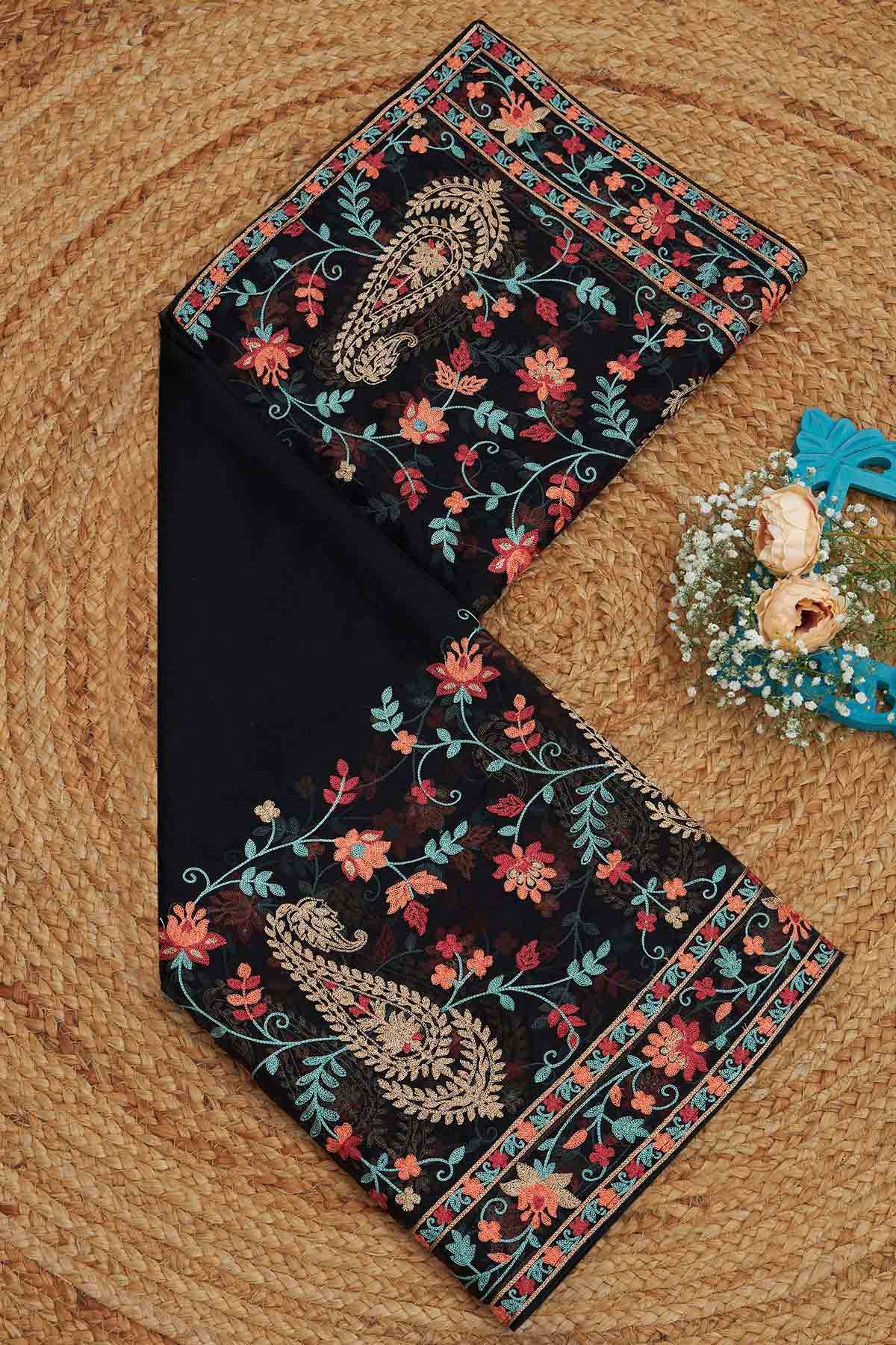 Black Net Embroidered Dupatta