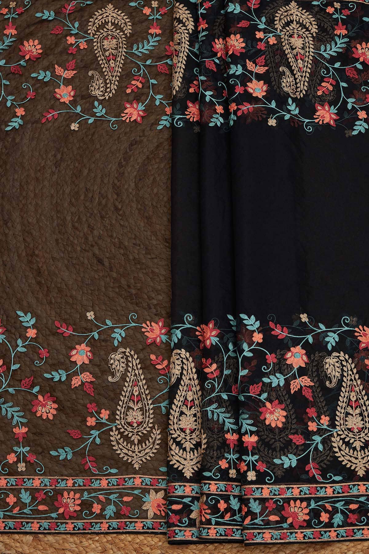 Black Net Embroidered Dupatta