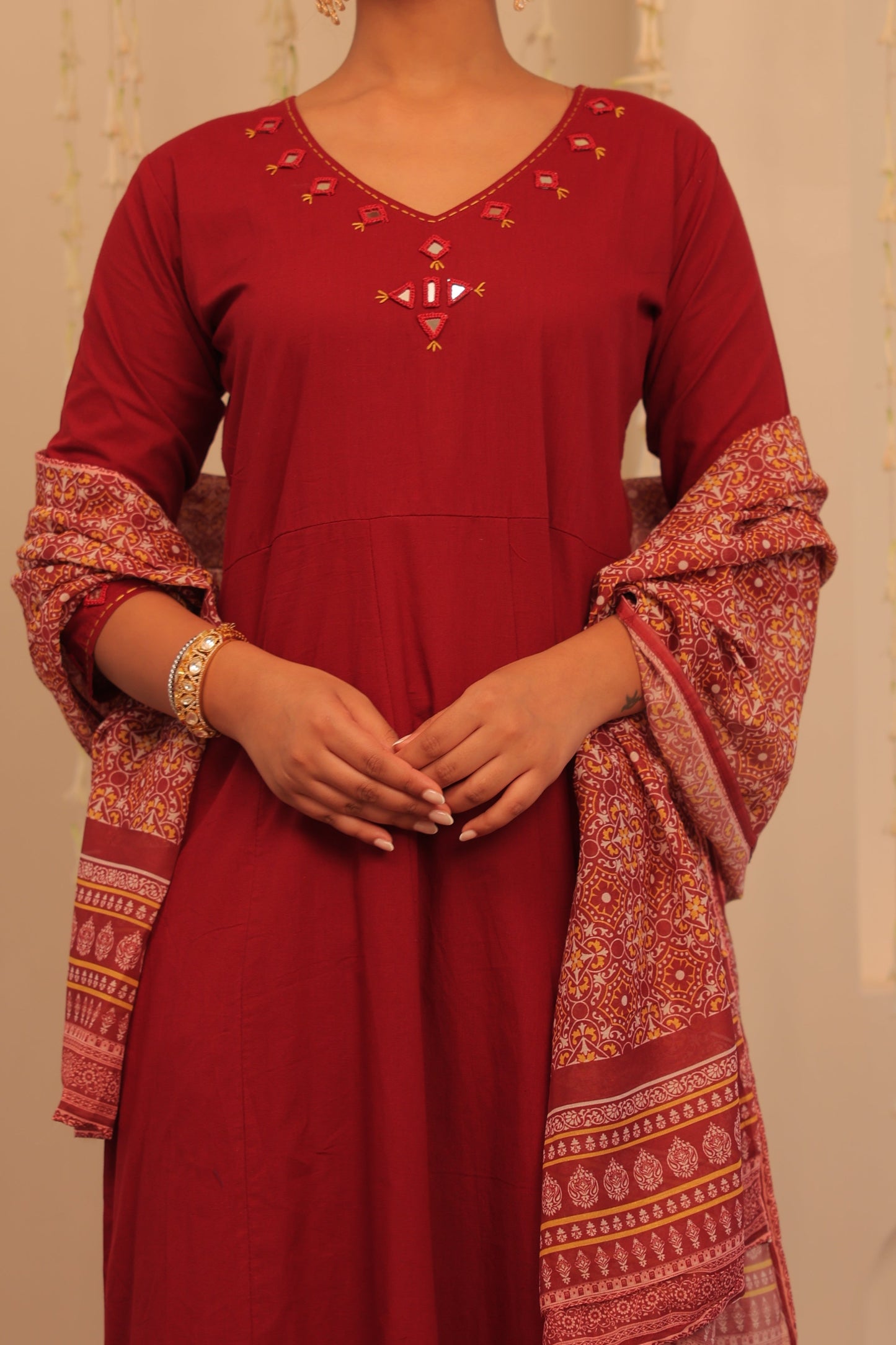 Nazaakat Mehfil Cherry Red Anarkali Set