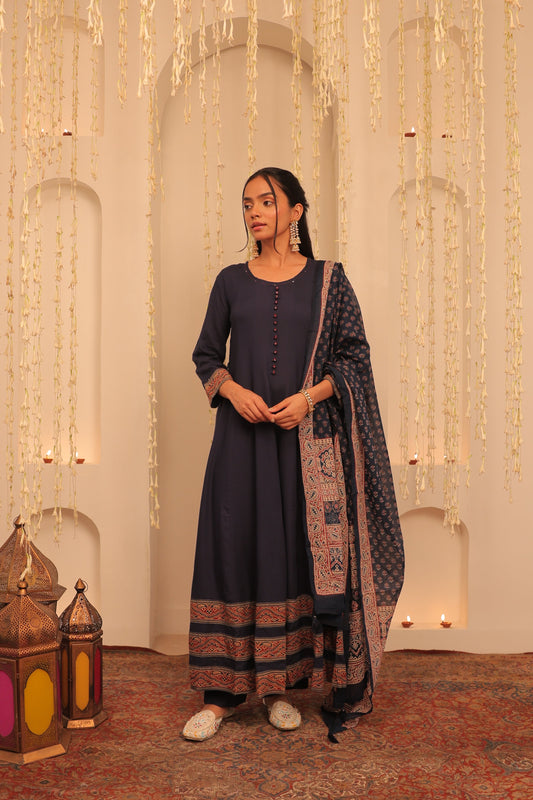Nazaakat Mehfil Royal Blue Anarkali Set