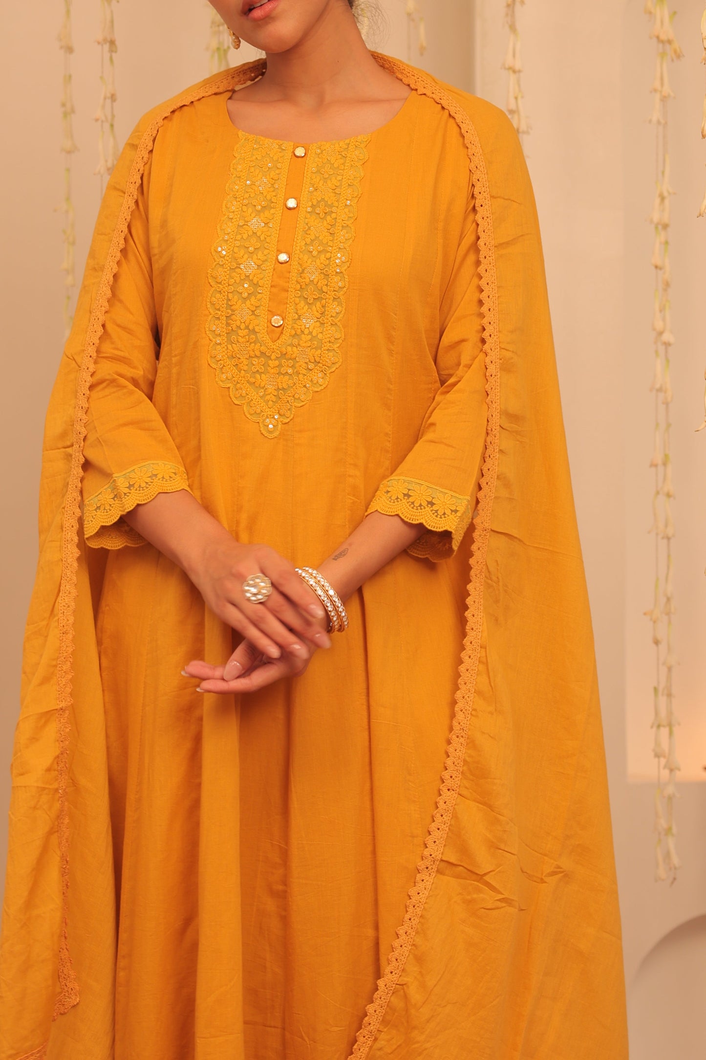 Nazaakat Mehfil Mustard Yellow Anarkali Set