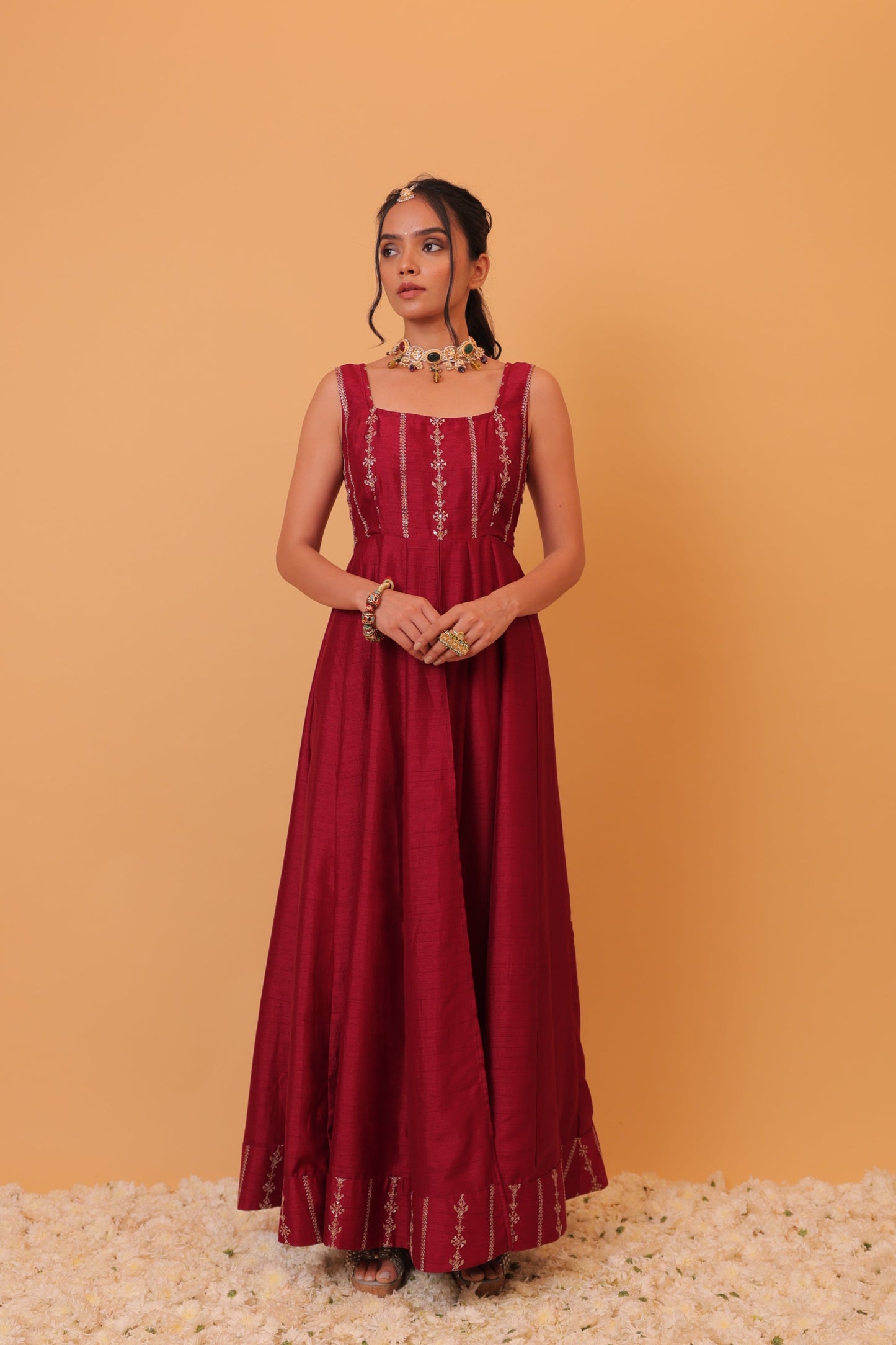 Nazaakat Mehfil Wine Anarkali Set