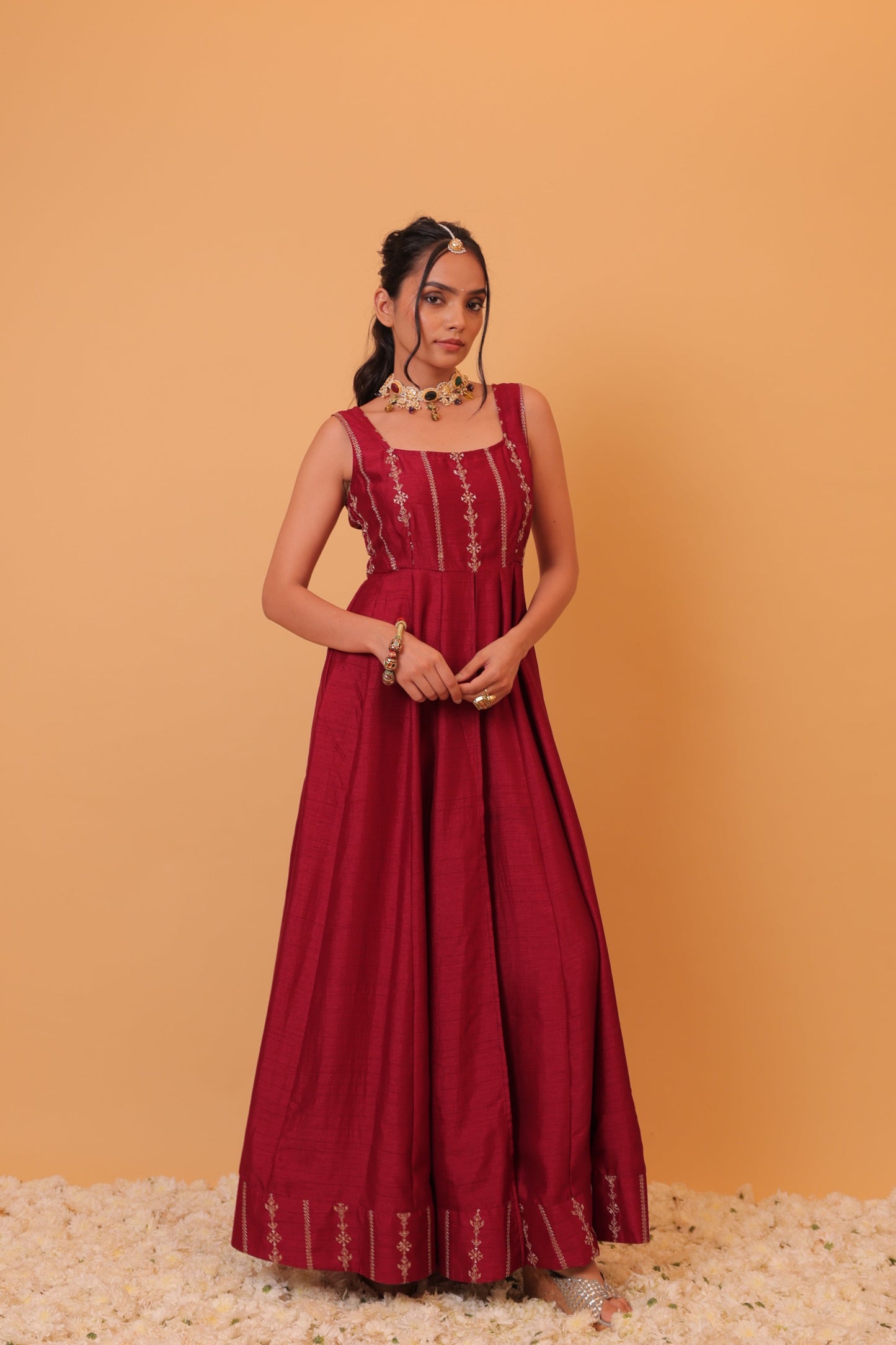 Nazaakat Mehfil Wine Anarkali Set