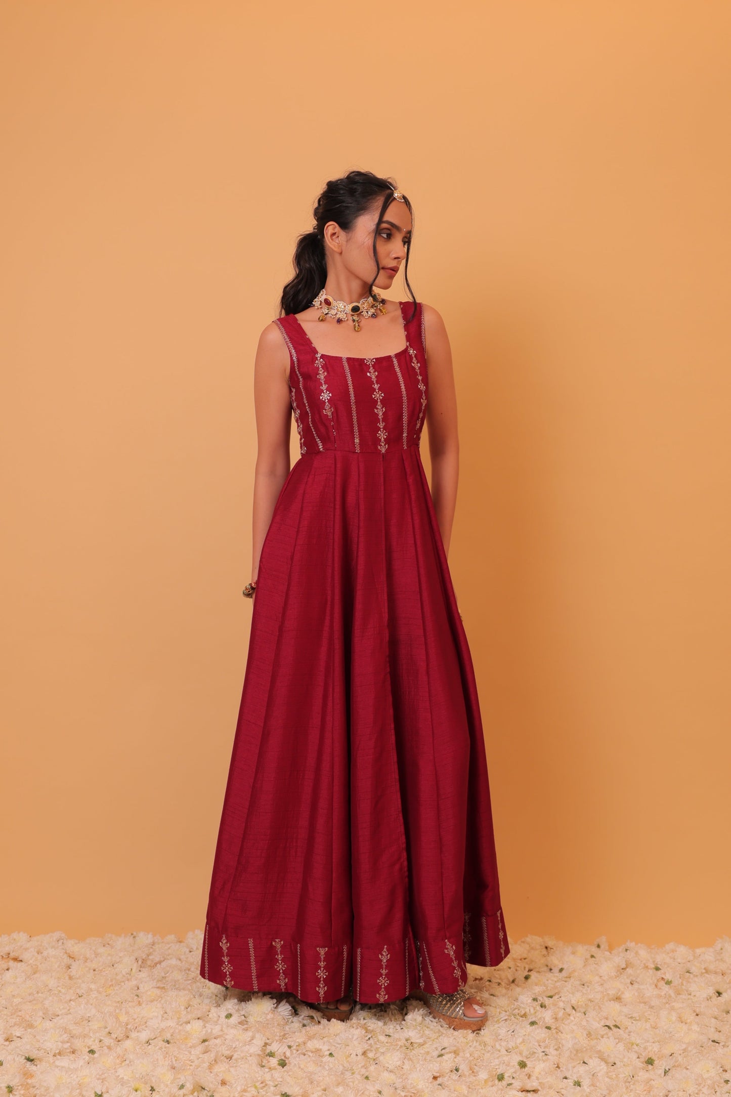 Nazaakat Mehfil Wine Anarkali Set