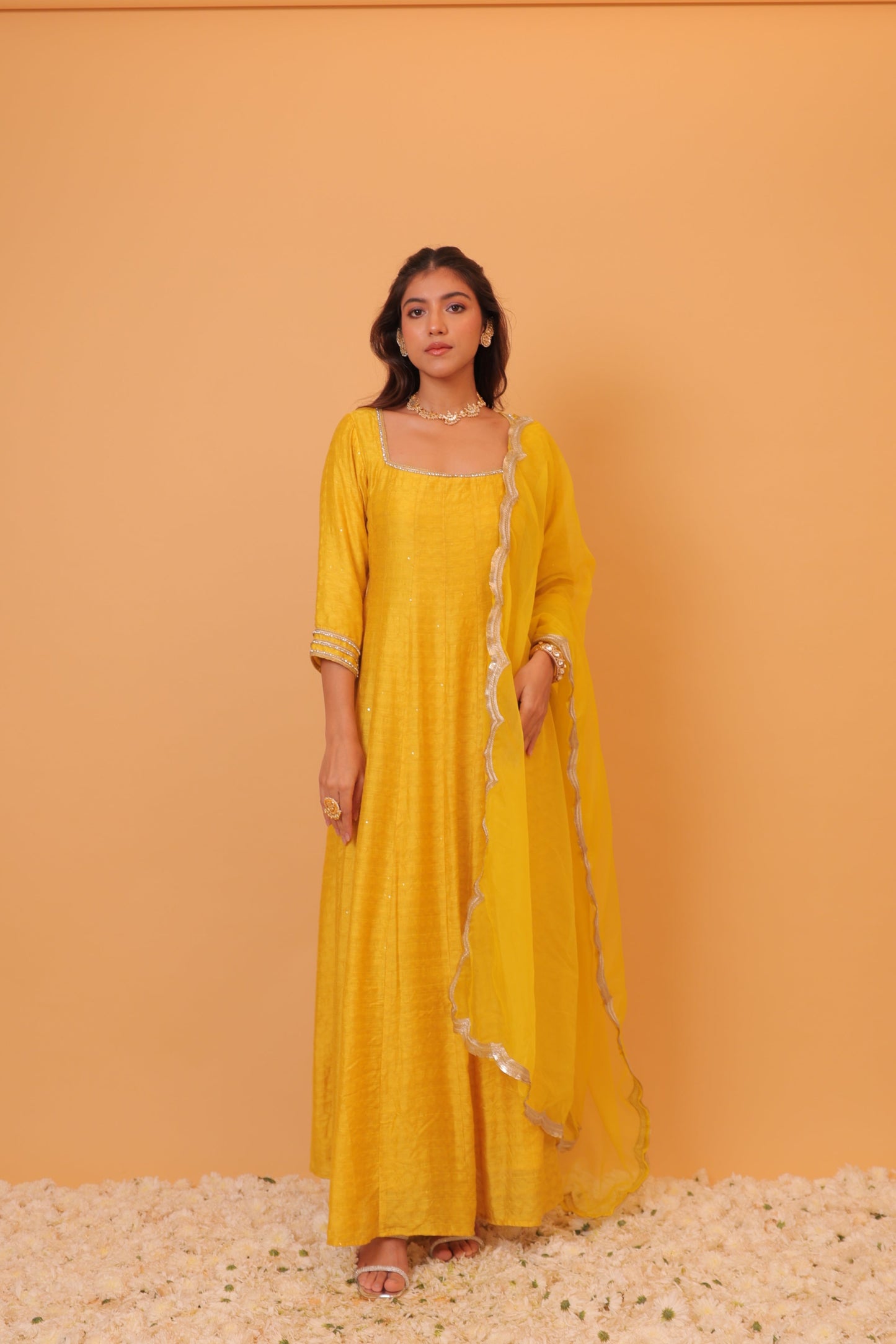 Nazaakat Mehfil Canary Yellow Anarkali Set