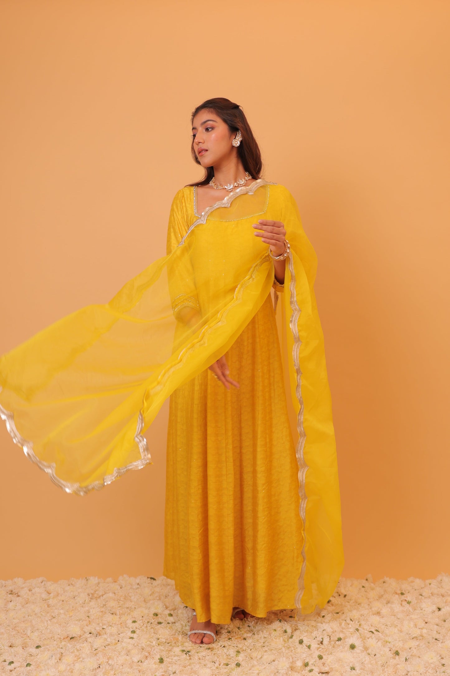 Nazaakat Mehfil Canary Yellow Anarkali Set