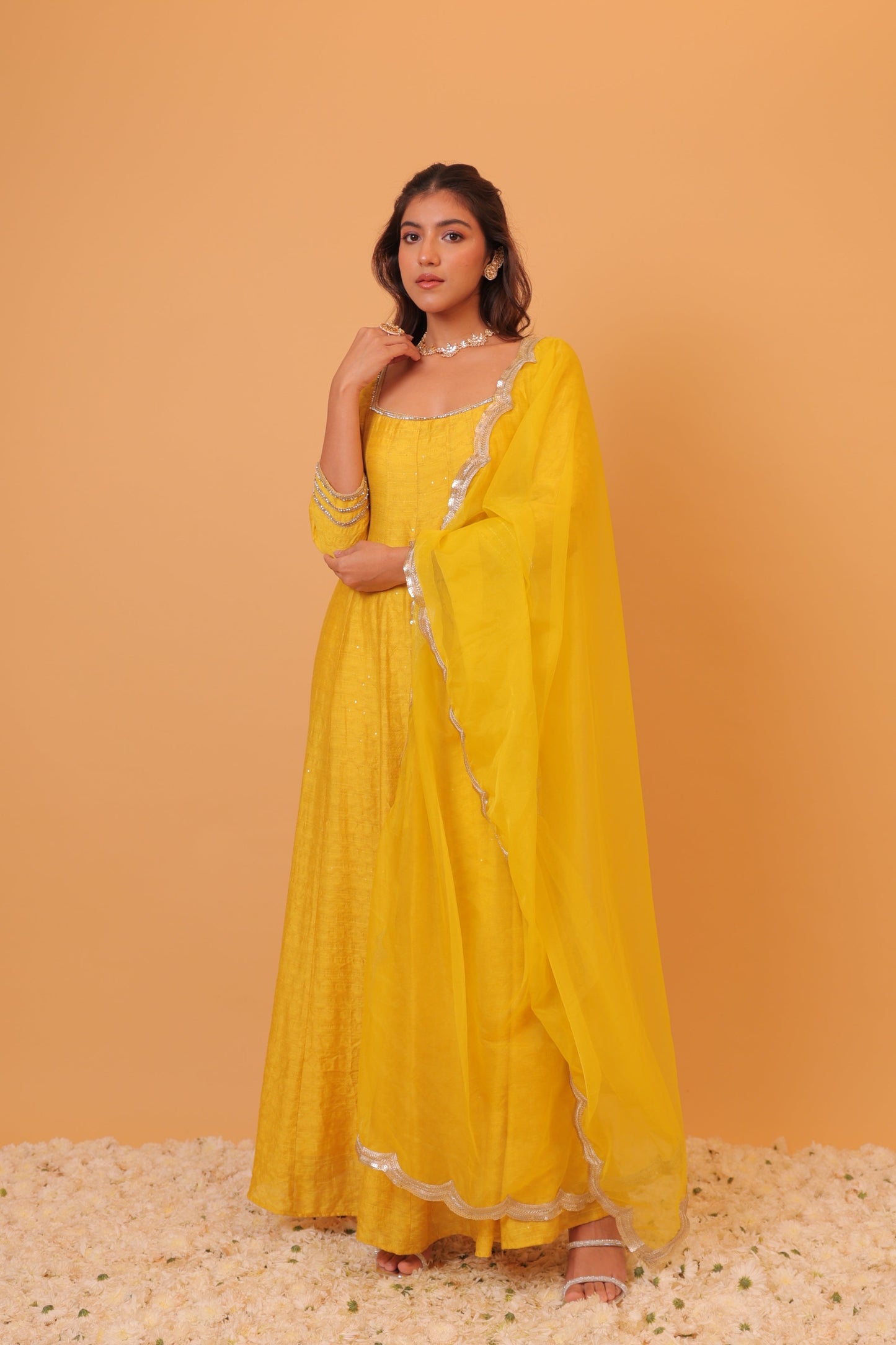 Nazaakat Mehfil Canary Yellow Anarkali Set