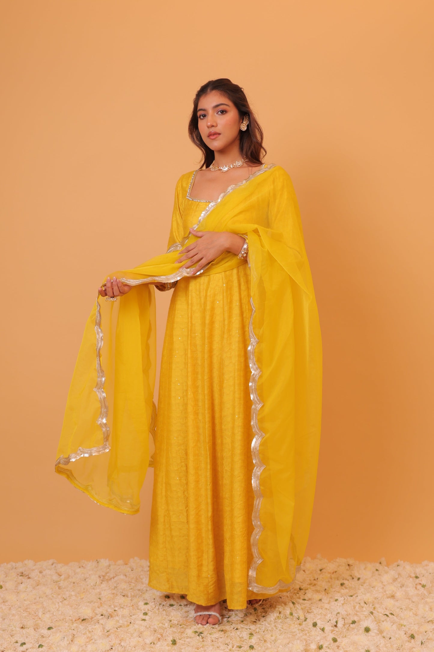 Nazaakat Mehfil Canary Yellow Anarkali Set