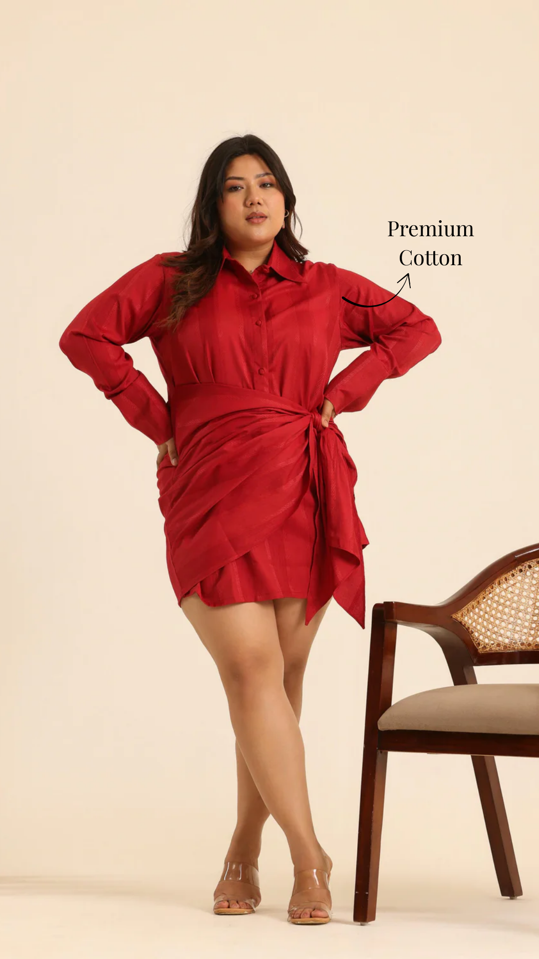 Nazaakat Cherry Charm Wrap Dress