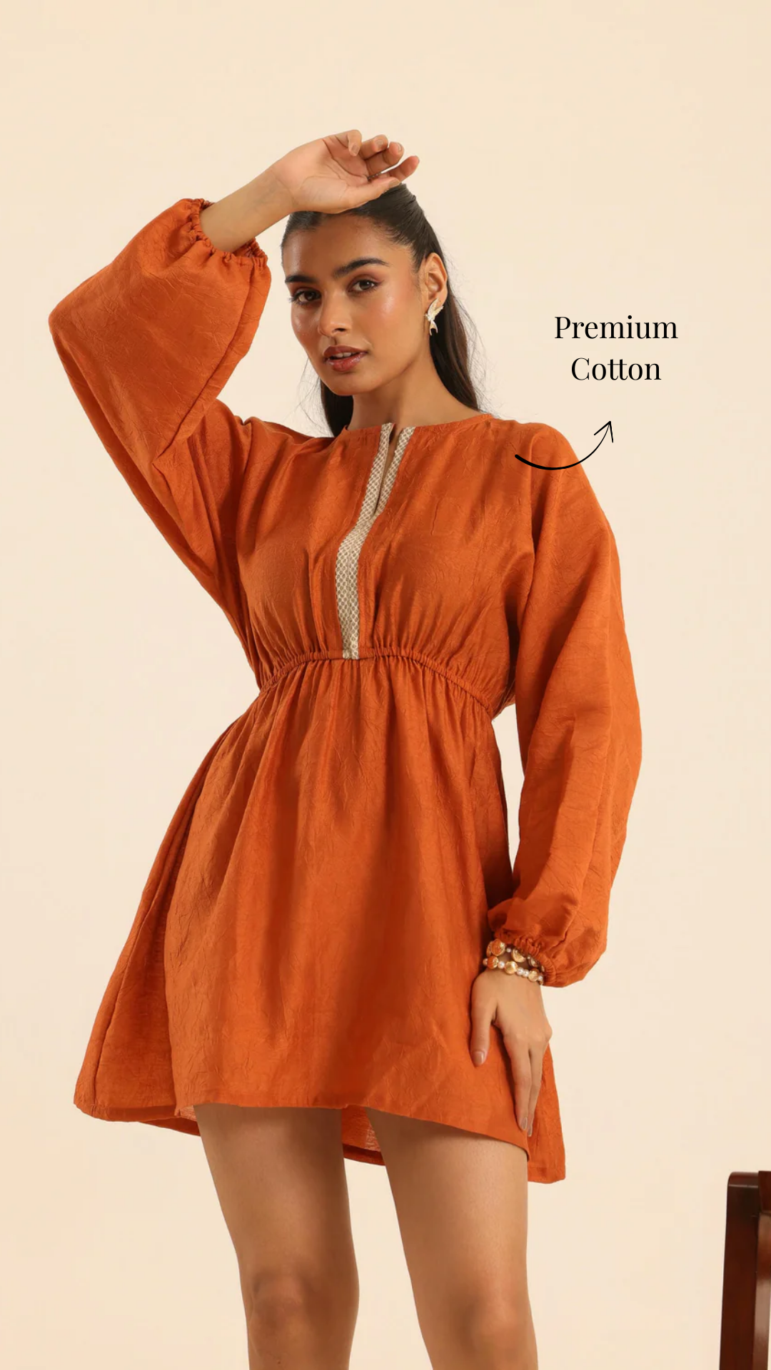 Nazaakat Coral Comfort Dress