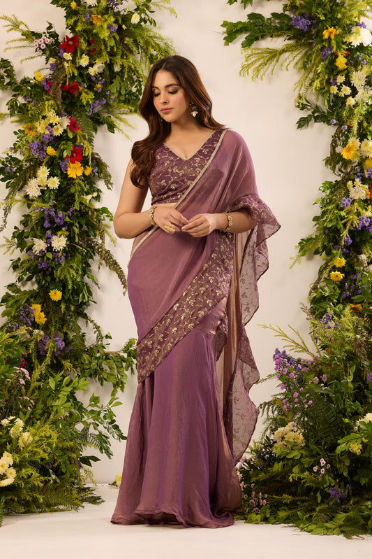 Mastaani Berry Bloom Saree Set
