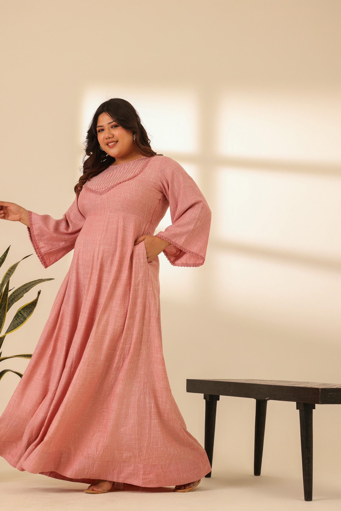 Nazaakat Pink Plush Anarkali Dress