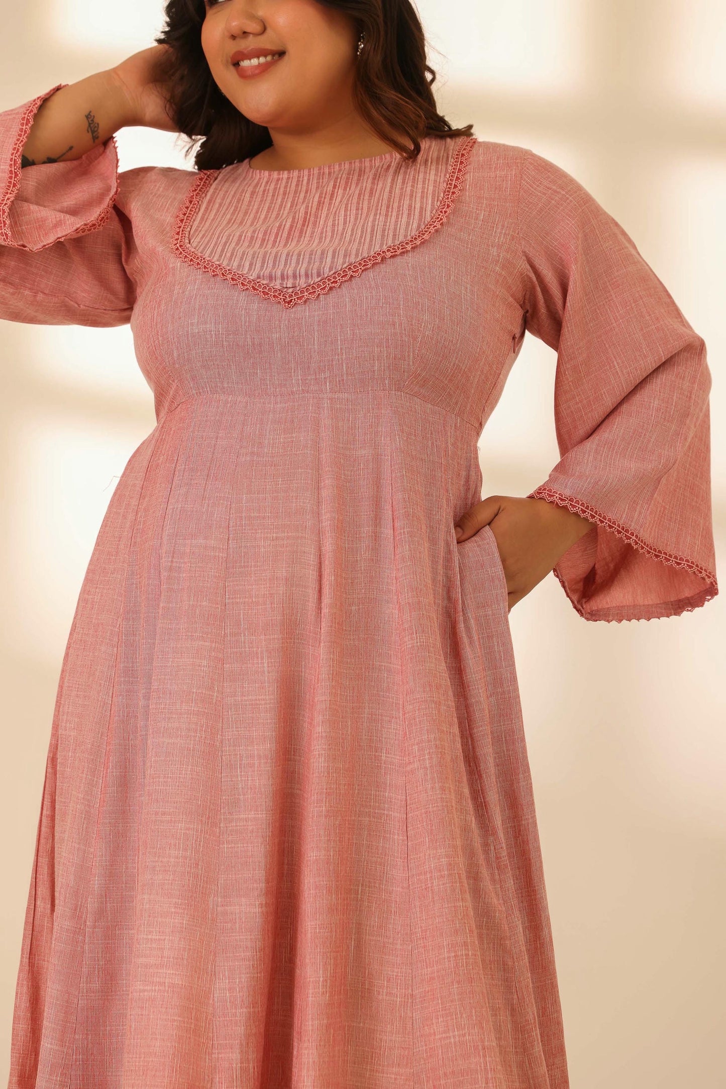 Nazaakat Pink Plush Anarkali Dress