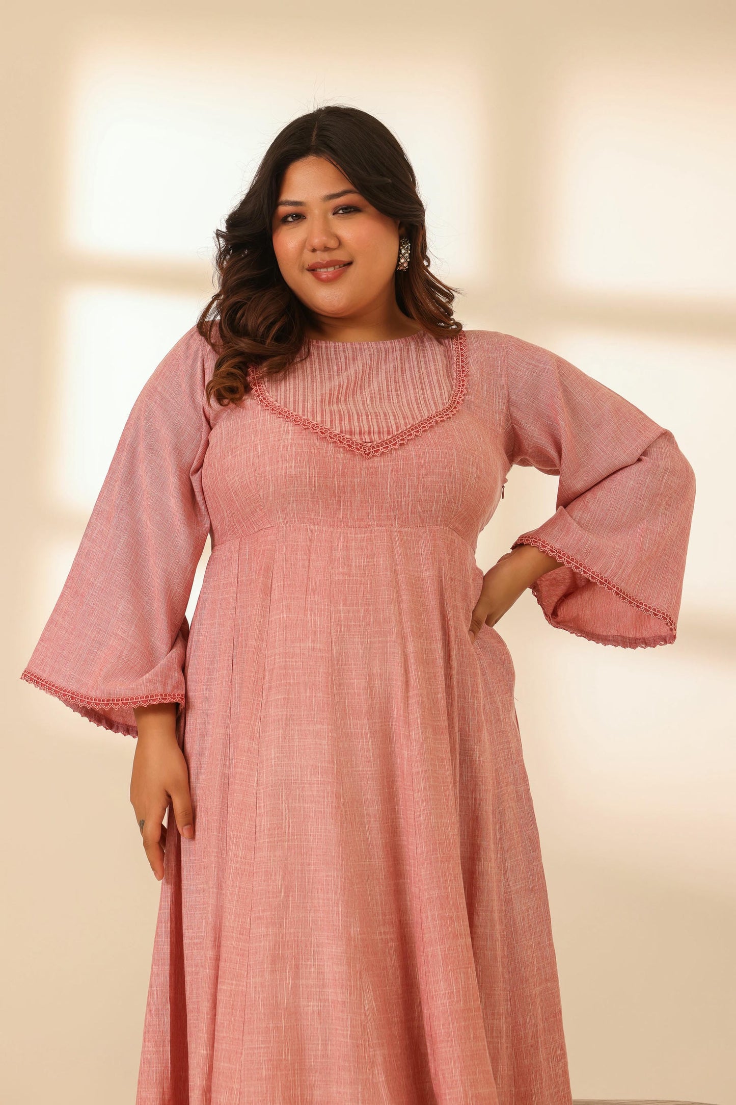 Nazaakat Pink Plush Anarkali Dress