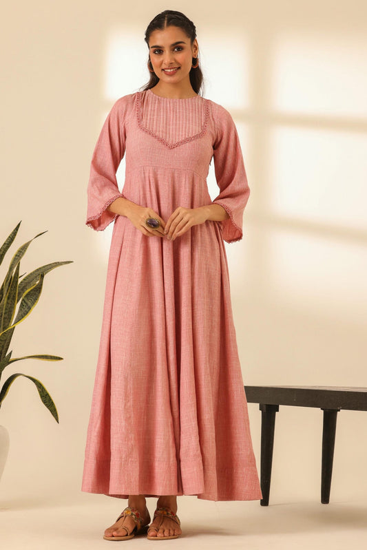 Nazaakat Pink Plush Anarkali Dress